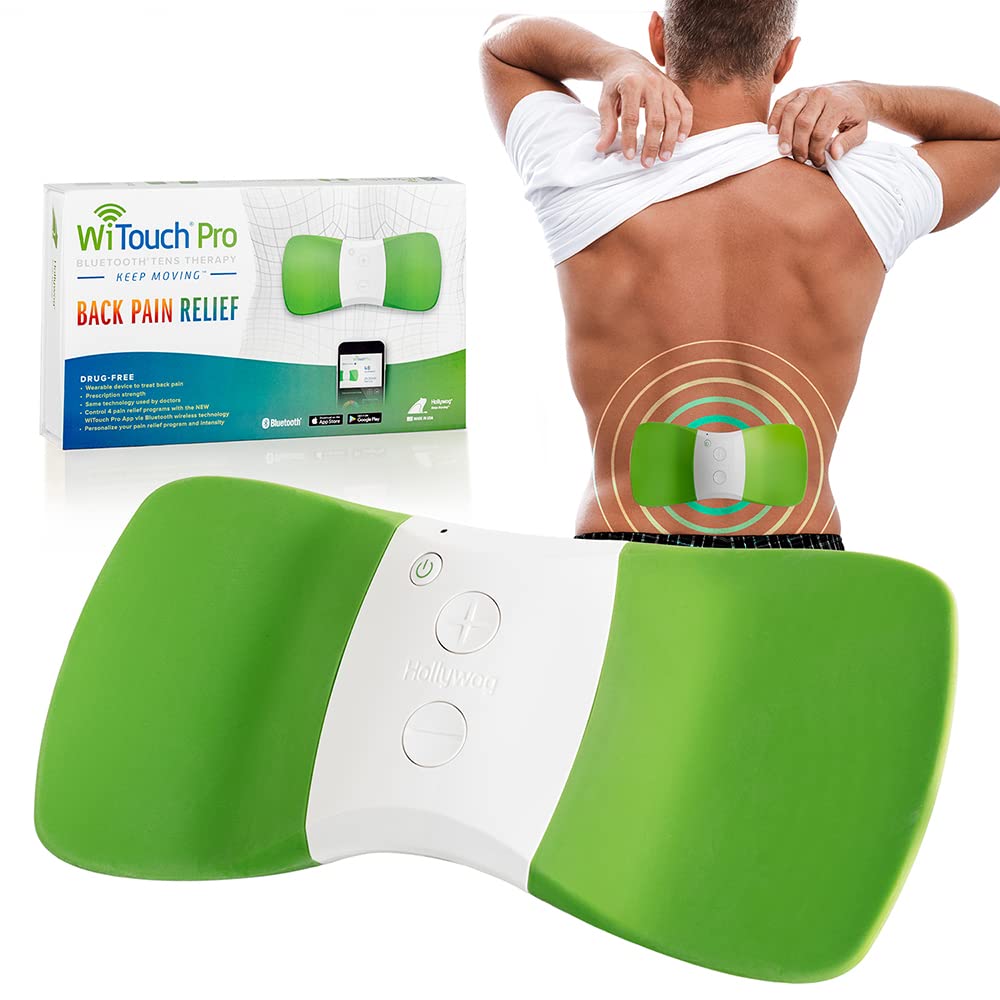 WiTouch Pro TENS Unit - Wireless Wearable Muscle Stimulator for Back Pain Relief & Recovery | USA-Made with Gel Pads | Ideal for Home Therapy, Sports Recovery & Chronic Pain Management