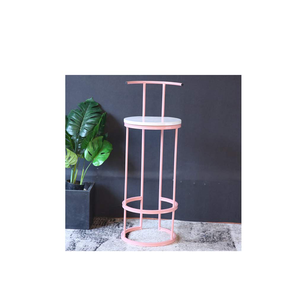LRZS Custom High-Leg Coffee Shop Table - Narrow Cafe Table & Chair Set for Milk Tea Shops (Pink) | Durable Restaurant Furniture for Small Spaces & Boutique Cafés