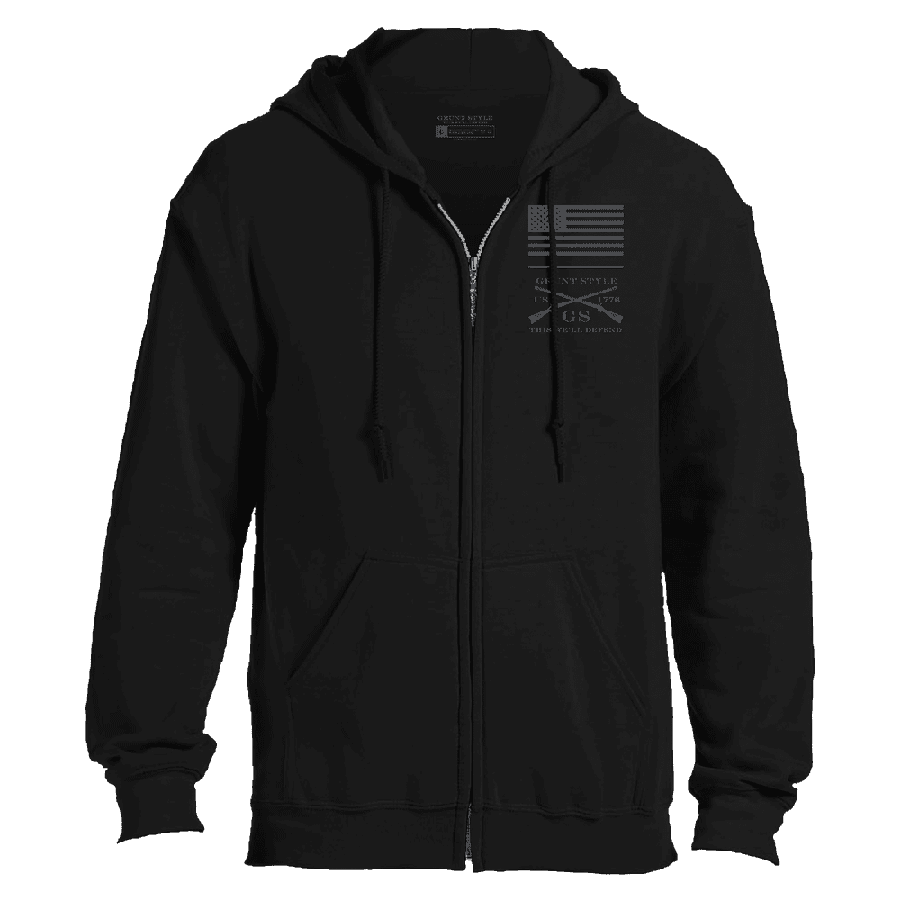 Strength Through Suffering Full Zip Hoodie for Men & Women - Black Cotton Pullover for Gym, Running & Casual Wear
