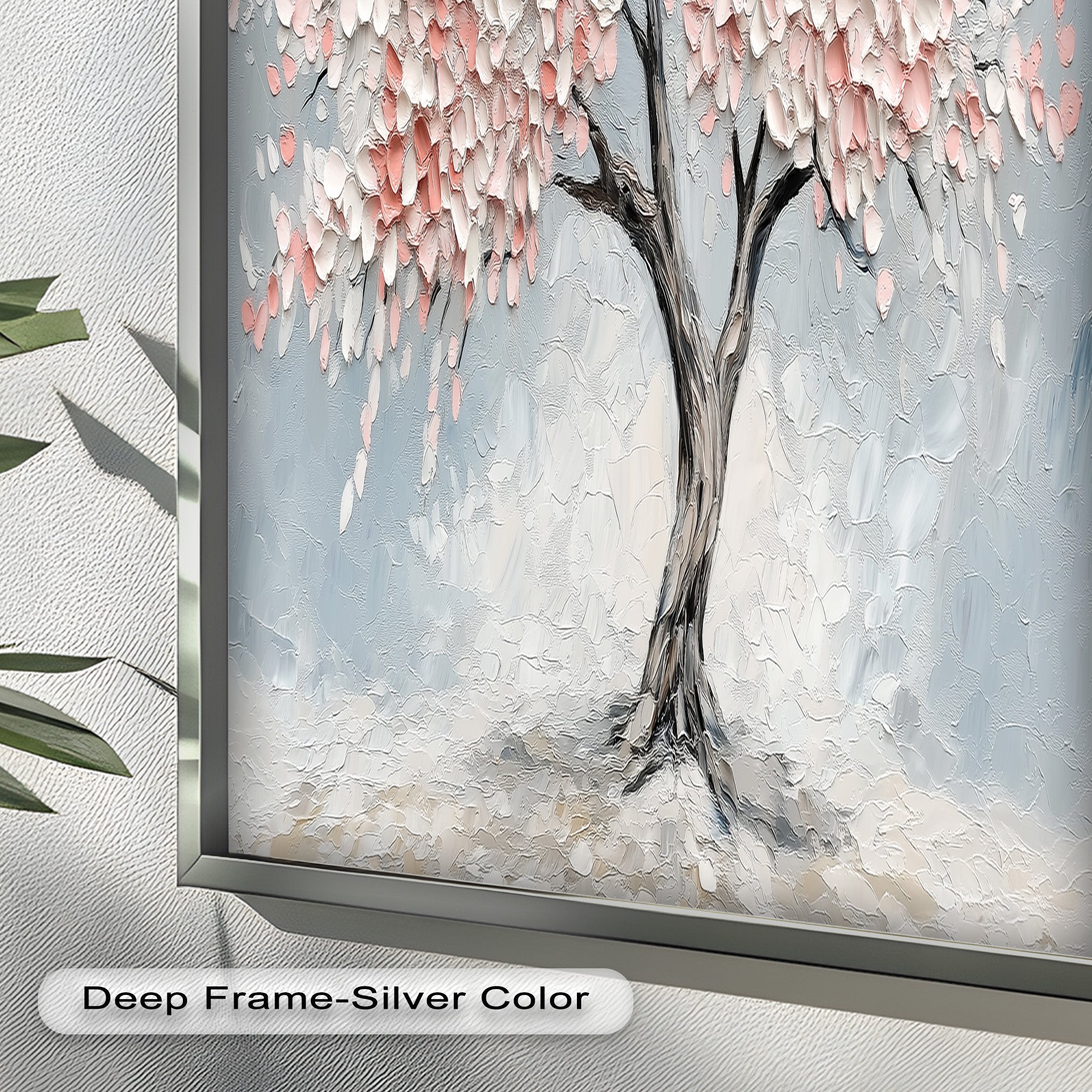 Blossoming Cherry Tree Floral Oil Painting - Handmade Canvas Art for Home Decor, Living Room, Bedroom & Office Wall