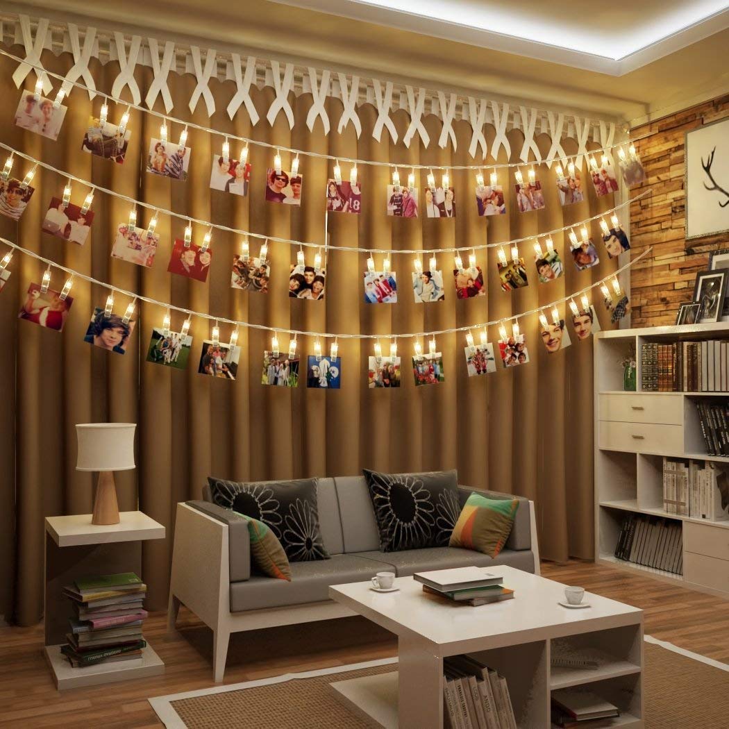 20 LED Photo Clip String Lights with Remote & Timer - 8 Modes Fairy Lights for Hanging Pictures | Perfect for Dorm, Bedroom, Wedding & Christmas Party Decor (Warm White)
