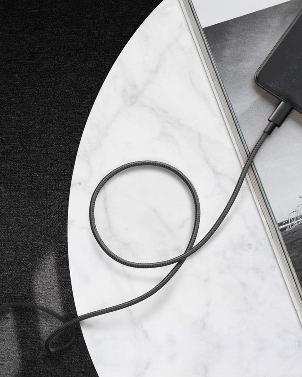 Anker MFi Certified Nylon USB C to Lightning Cable 6FT - Fast Charging & Durable for iPhone 14/13/12/11/X/8, iPad - Black (Perfect for Home, Office & Travel Charging)