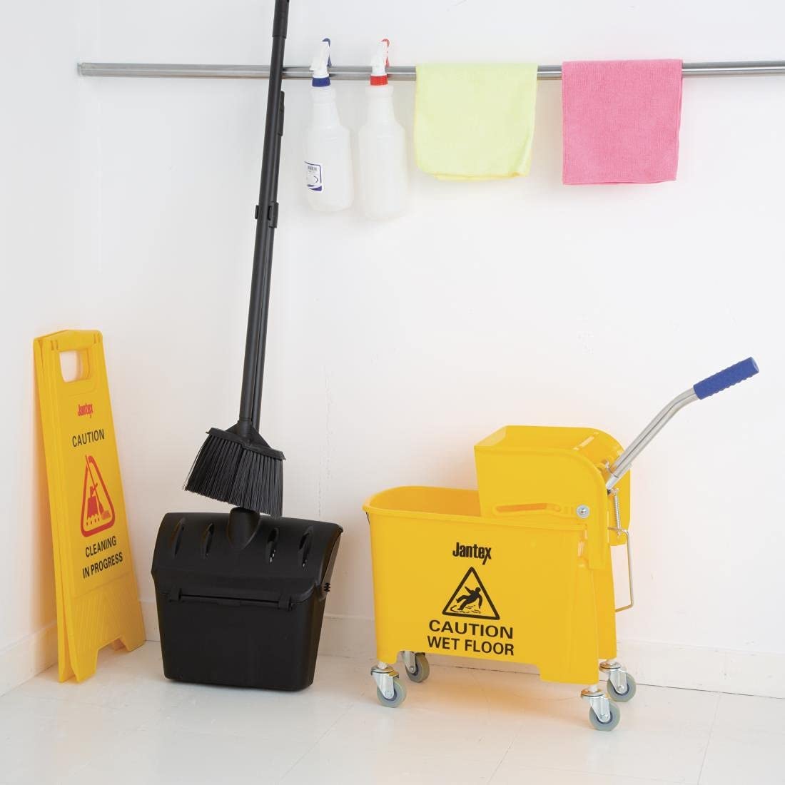 20L Yellow Cleaning Bucket with Wringer and Handle - 480x280x350mm for Home, Office & Outdoor Use
