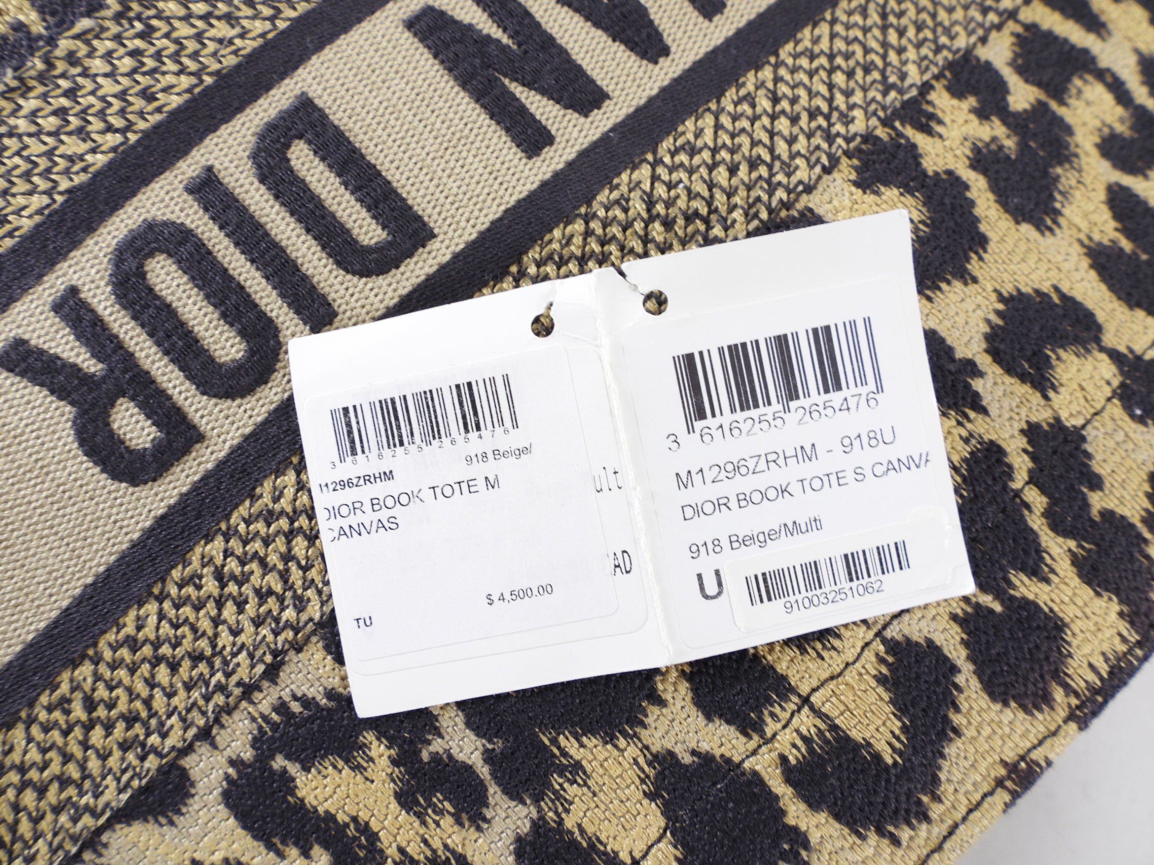 Christian Dior Medium Leopard Print Canvas Book Tote Bag - Stylish Designer Handbag for Women, Work, Travel & Everyday Use