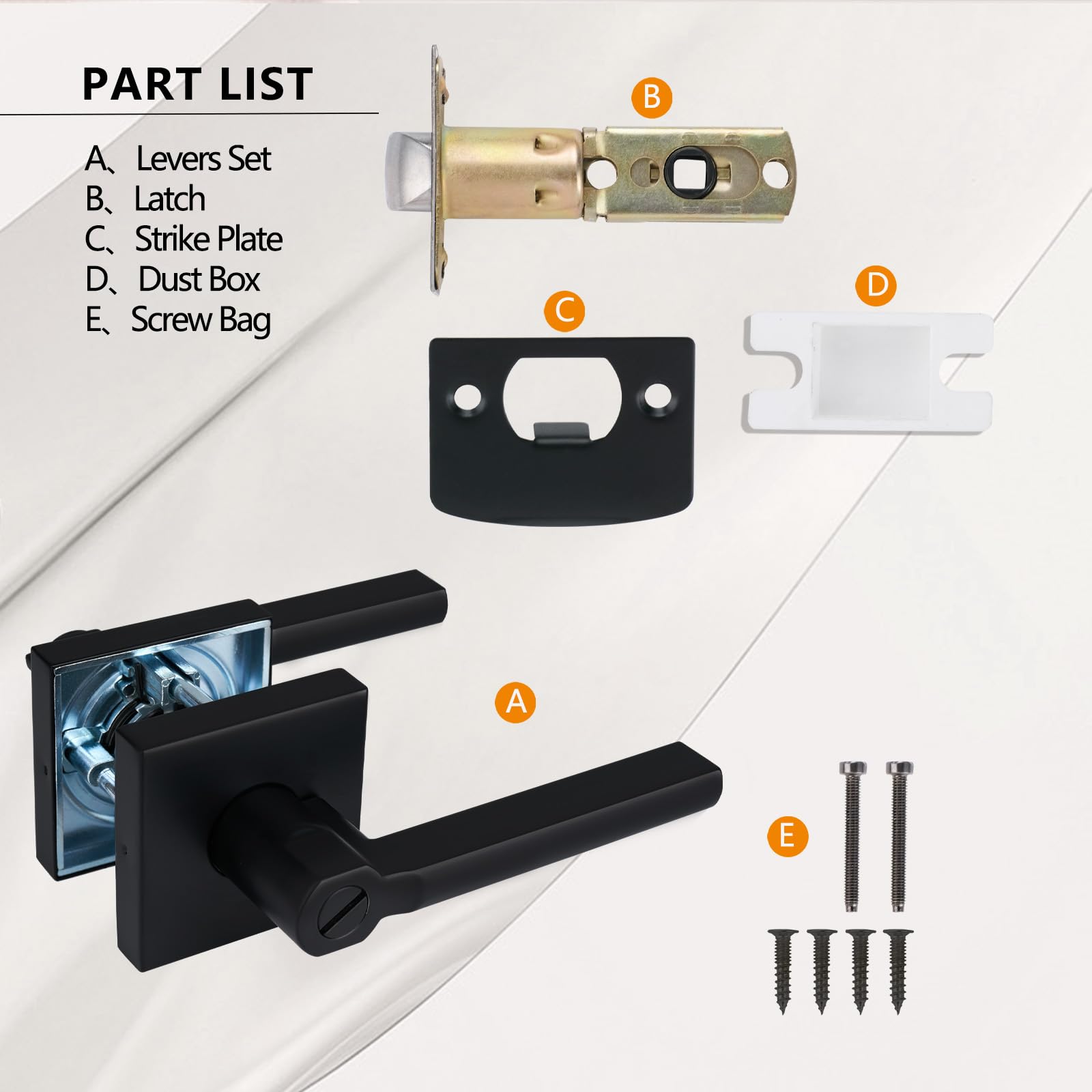 NEWBANG Privacy Door Lever - Aged Matt Black for Bathroom & Interior - HD1601-DB-BK-1P - Perfect for Home & Office Security