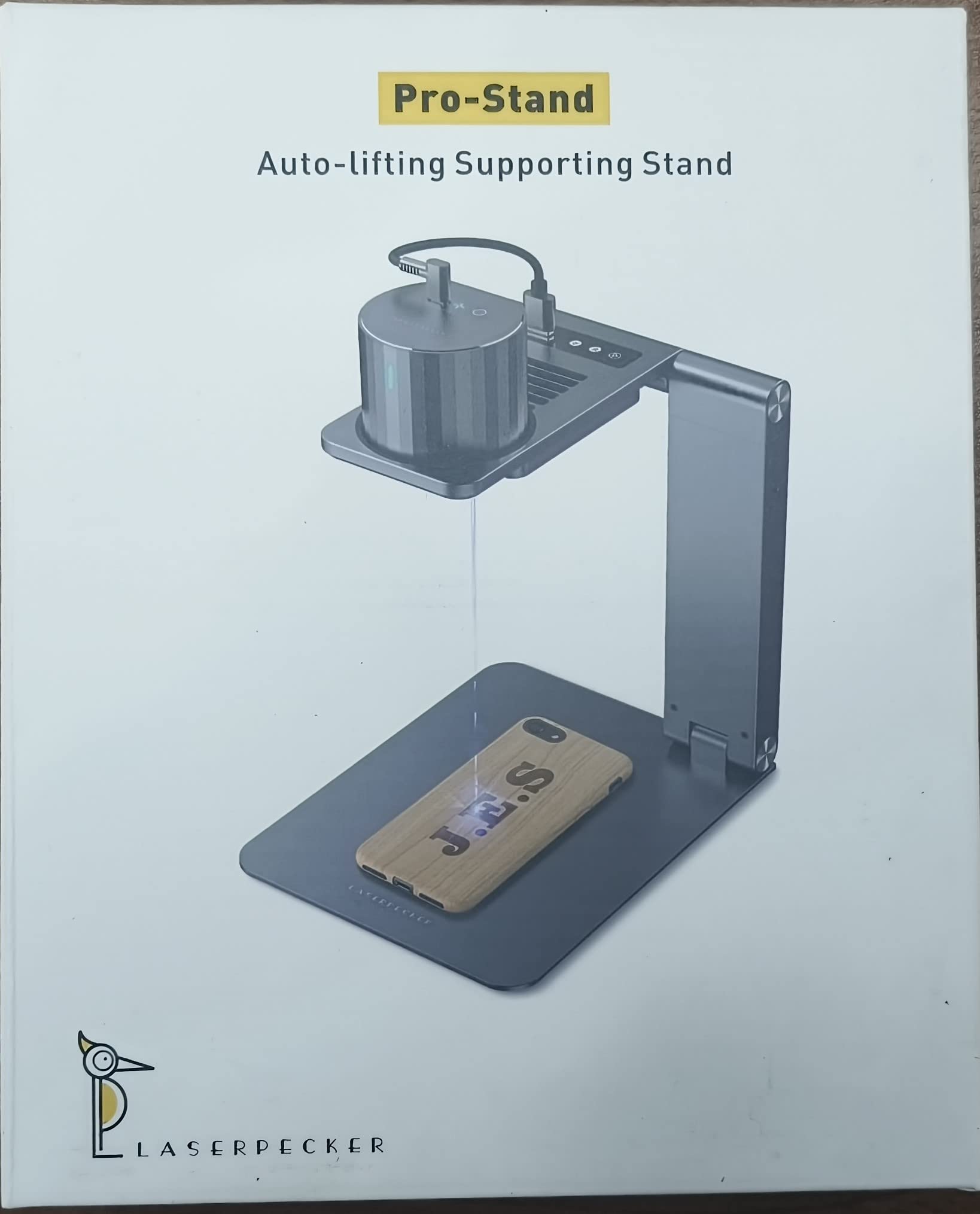 LaserPecker Electric Supporting Stand for L1/L1 Pro - Auto Focus Laser Engraver Accessory with Distance Adjustment | Portable & Foldable Design | Perfect for DIY Crafts, Wood Engraving & Metal Marking (Laser Unit Not Included)
