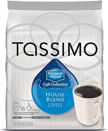 Maxwell House Cafe Collection House Blend Coffee Pods for Tassimo Brewers - Perfect for Breakfast, Office & Home Brewing