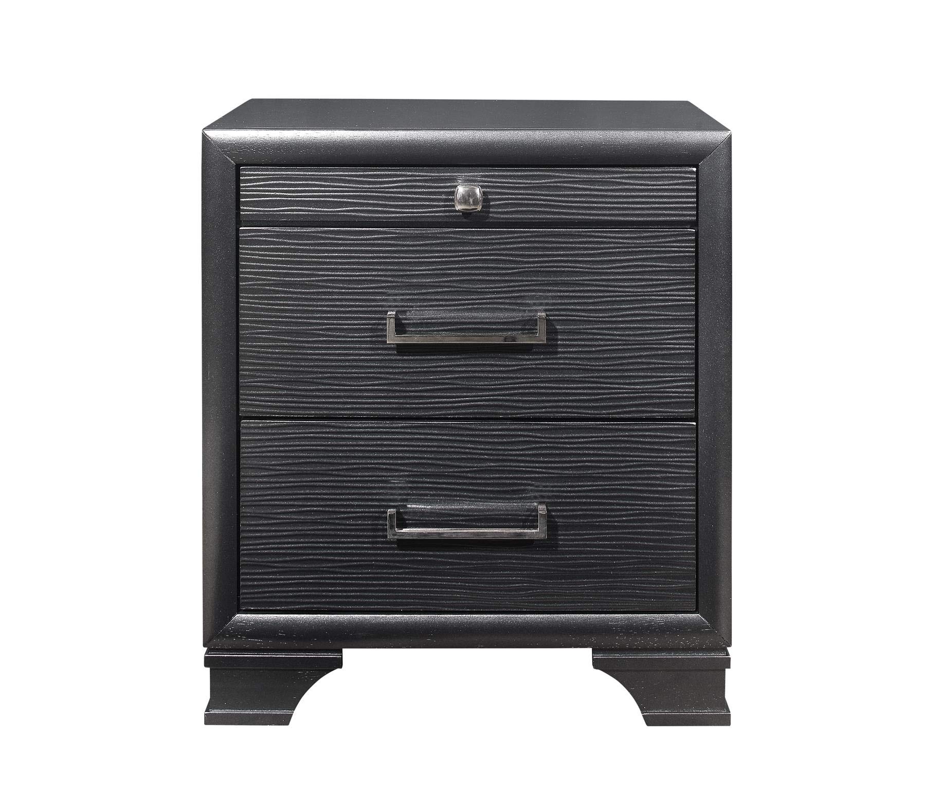 Modern Grey Nightstand by Global Furniture USA - Stylish Bedside Table for Bedroom Decor with Storage Shelf