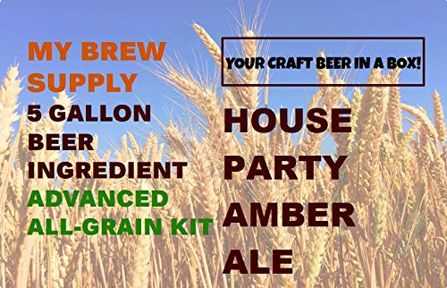 Premium 5 Gallon All Grain Beer Ingredient Kit - House Party Amber Ale Recipe for Home Brewing | Perfect for Home Brewers, Beer Enthusiasts & DIY Craft Beer Making | Great for Parties, Gifts & Brewing Hobbyists