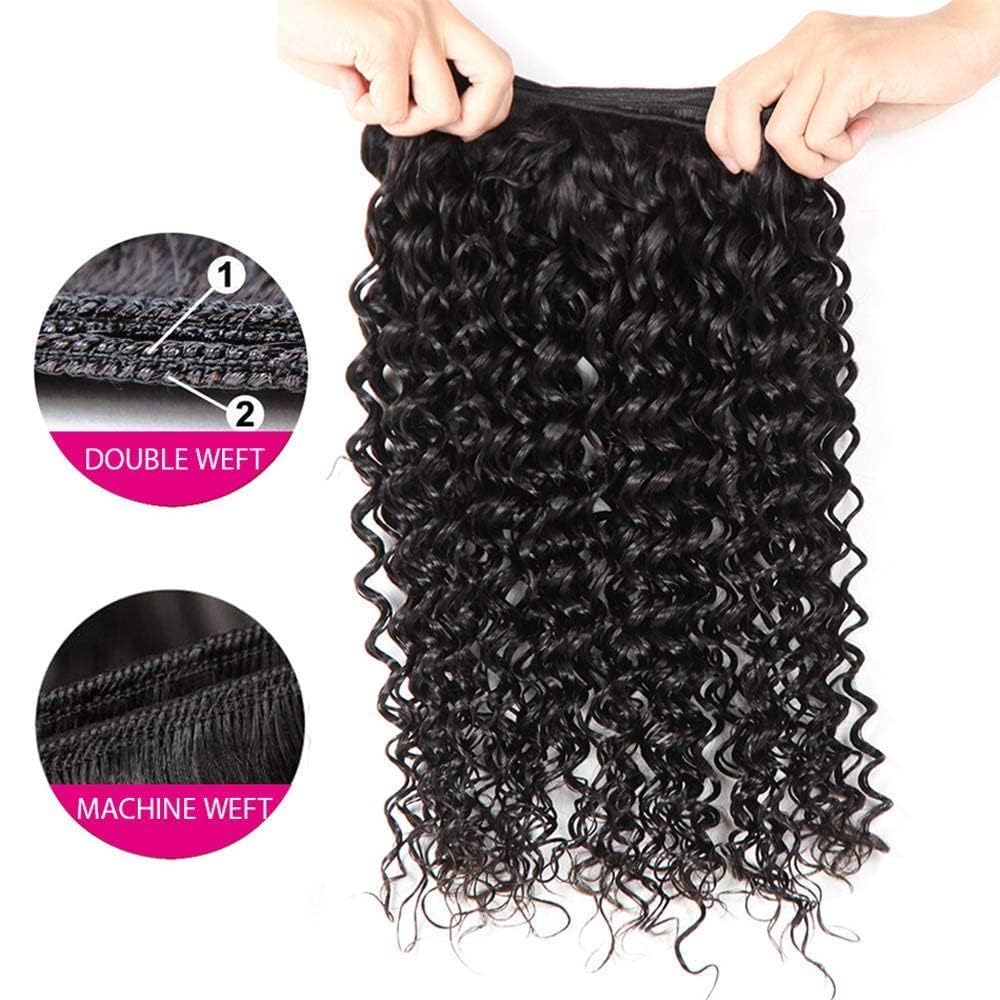 22 24 26 Inch Wet and Wavy Human Hair Bundles | Brazilian Virgin Curly Hair Extensions | 3 Bundles 180% Density Natural Color | Perfect for Daily Styling, Parties & Special Occasions