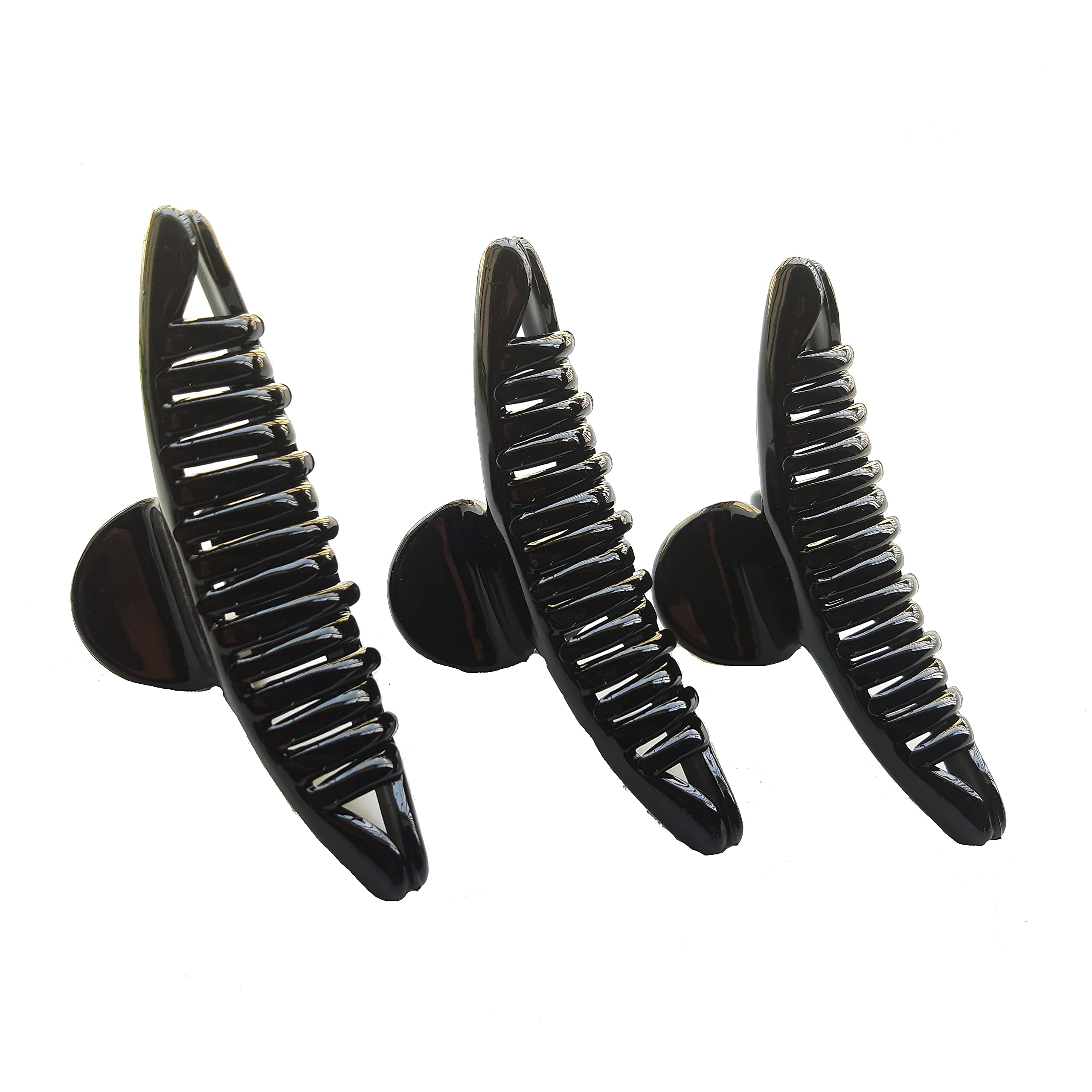 BIRDWARE Large Acrylic Butterfly Hair Clips for Women - 3 Pack Black Hair Accessories | Elegant Hair Clutchers for Parties, Weddings & Everyday Styling