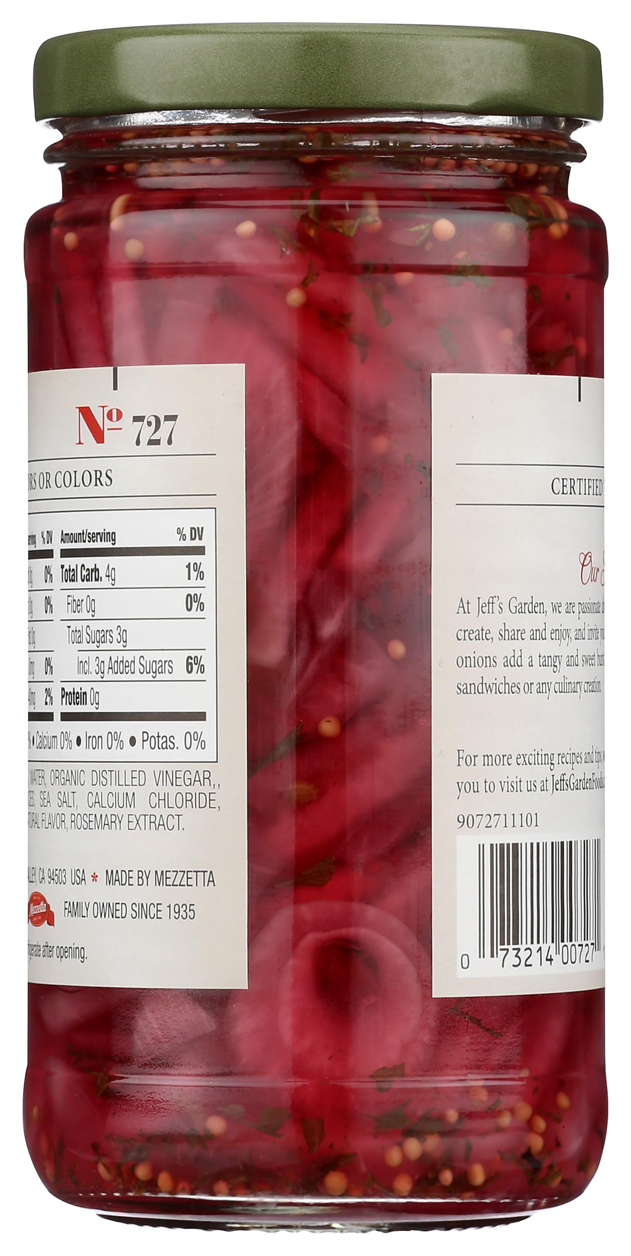 Jeff's Garden Pickled Red Onions - 12 Fl Oz Jar | Crunchy Sweet & Tangy Pickled Onions for Burgers, Salads & Tacos | Premium Gourmet Condiment