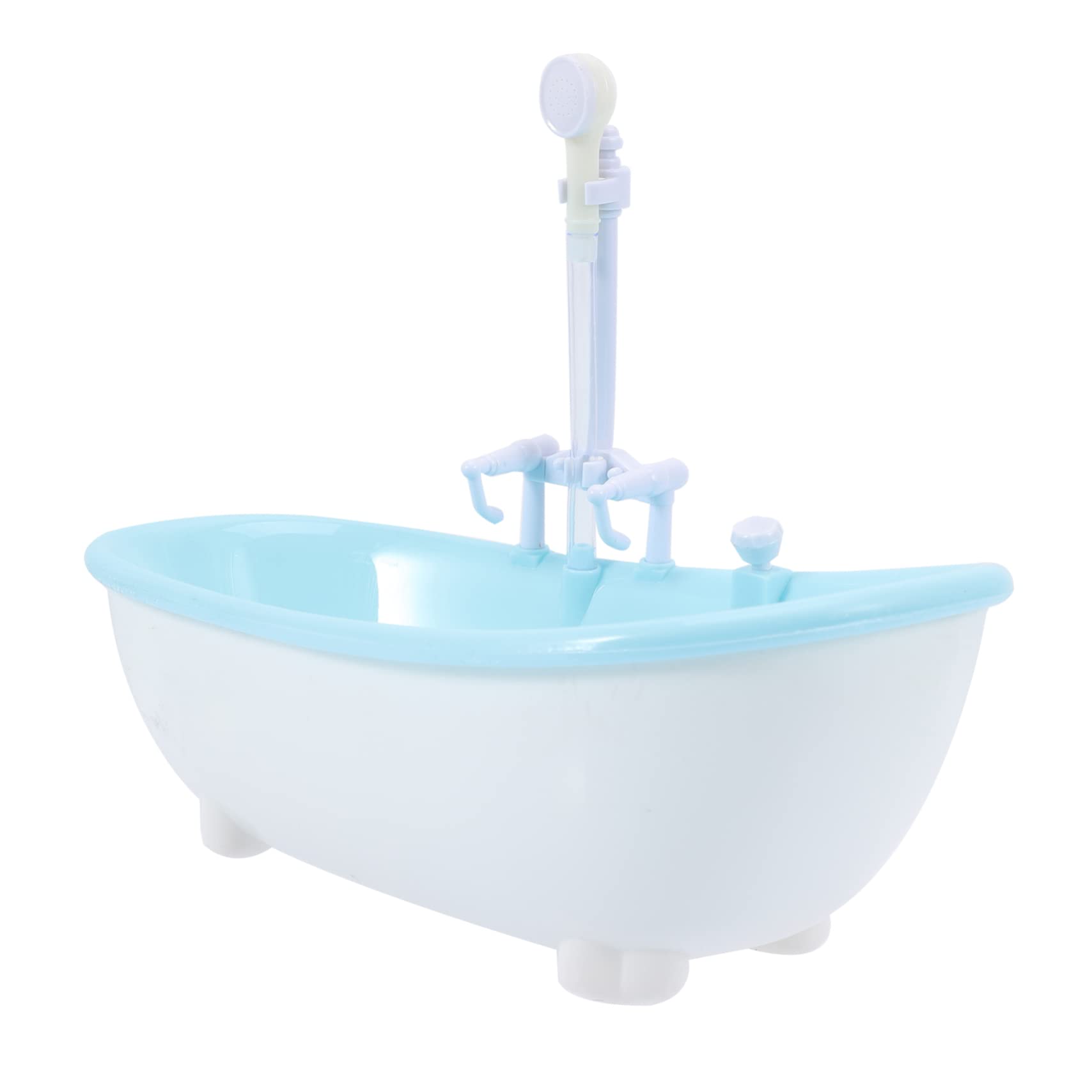 FAVOMOTO 3-Piece Bath Spray Toys Set - 18 Doll Furniture & Figurines for Kids, Sky Blue Plastic Bathtub Accessories - Perfect for Bath Time Play & Dollhouse Scenes