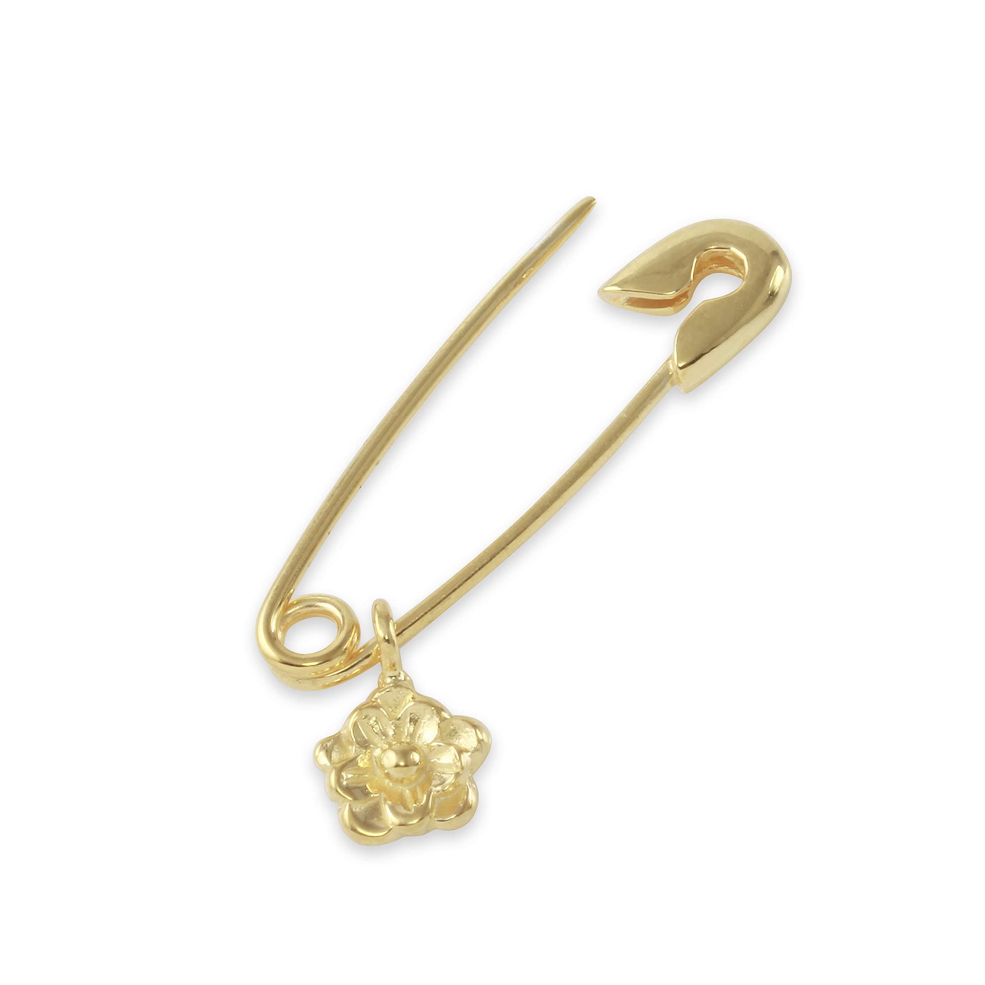 Monte Christo Safety Pin Charm Earring - 14K Gold Hoop Earrings for Women | Single Earring | Unique Jewelry Gift | Made in USA | Perfect for Casual Wear, Parties & Special Occasions