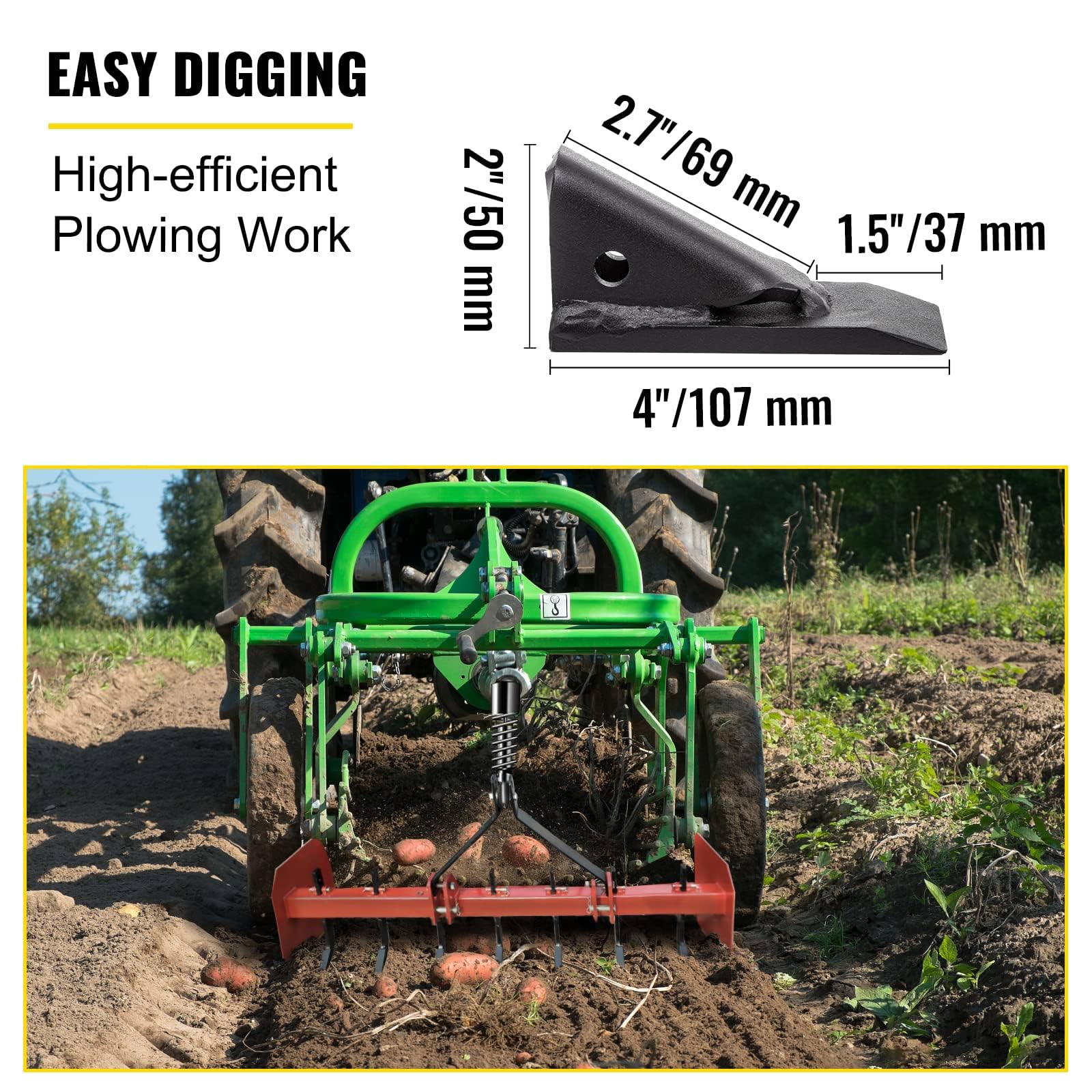 VEVOR 18'' Box Blade Shank with Removable Tapered Teeth & Pins - 5PCS Adjustable Scarifier Shank for Box Scraper Replacement, Digging & Plowing - Perfect for Landscaping, Soil Preparation & Agricultural Work
