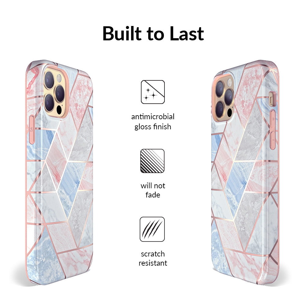 Stylish Geometric Marble iPhone Case - Trendy Protective Cover for iPhone 13/14/15 Pro Max - Perfect for Everyday Use, Travel & Fashion Accessories