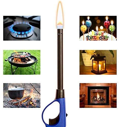 5-Pack Refillable Butane Long Lighters for BBQ, Grill & Kitchen - Multicolor Utility Lighters for Candles, Fireplaces & Outdoor Cooking