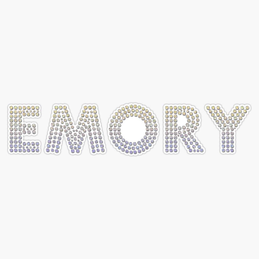 Emory University Rhinestone Transparent Vinyl Stickers - Waterproof Decal for Car, Laptop, Bumper (5 Inch) - Perfect for School Spirit, DIY Crafts & Personalizing Devices