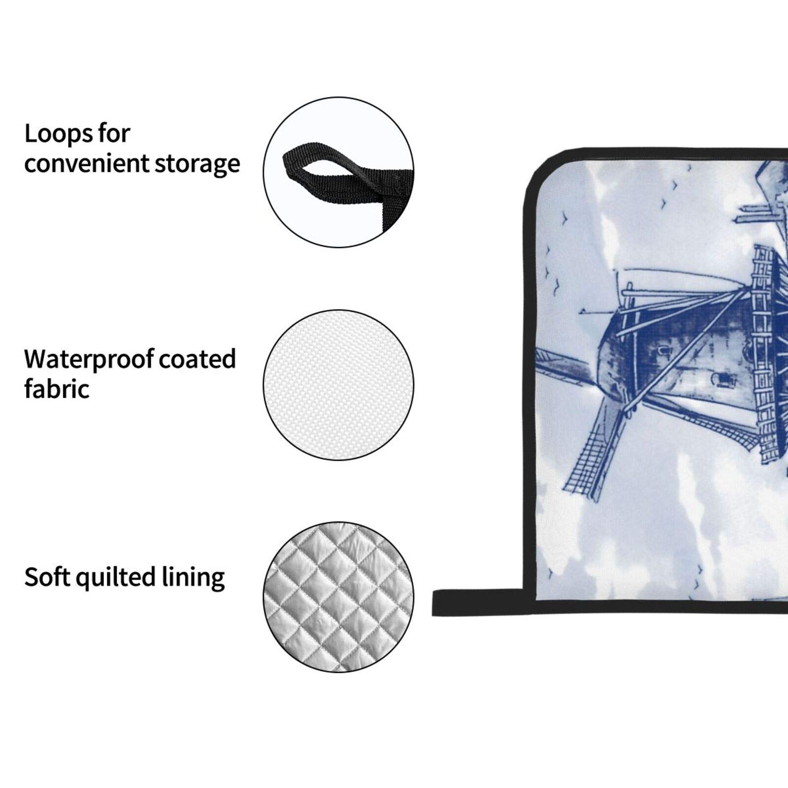 4pcs Heat Resistant Oven Mitts and Pot Holders Set - 500°F Kitchen Gloves for Cooking, Baking, Grilling - Non-Slip BBQ Accessories for Safe Handling Hot Pans & Dishes (Perfect for Home Kitchen, Outdoor BBQ & Camping)