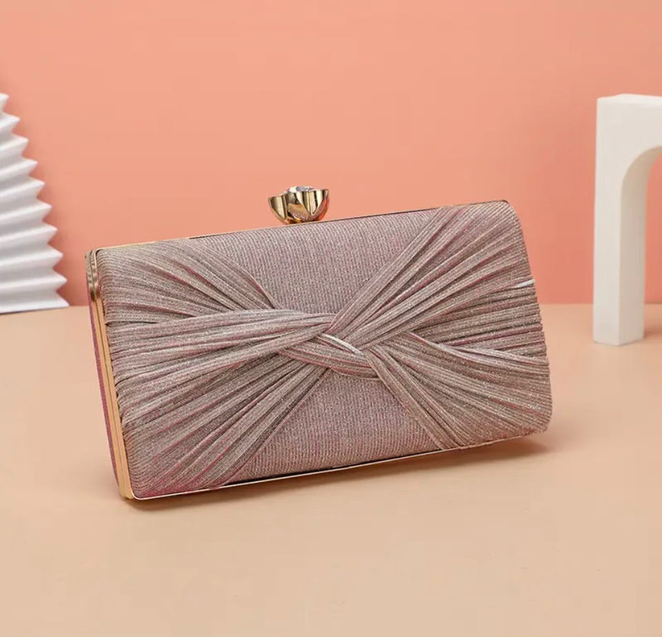 Elegant RG2305 Rose Gold Glitz Clutch Purse for Women - Sparkly Evening Bag for Parties, Weddings & Special Occasions