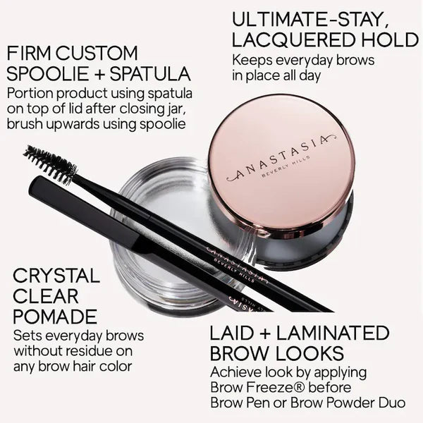 Anastasia Beverly Hills Brow Freeze Extreme Hold Laminated Look Eyebrow Wax - Long-Lasting Brow Styling for Flawless, Natural-Looking Brows - Perfect for Everyday Makeup & Special Occasions