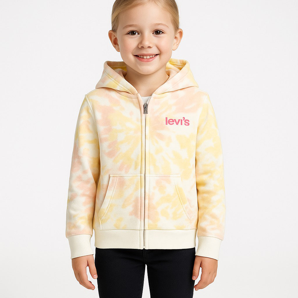 Levi's Girls' All Over Print Full Zip Hoodie - Stylish & Comfortable Fleece Jacket for School, Play & Everyday Wear