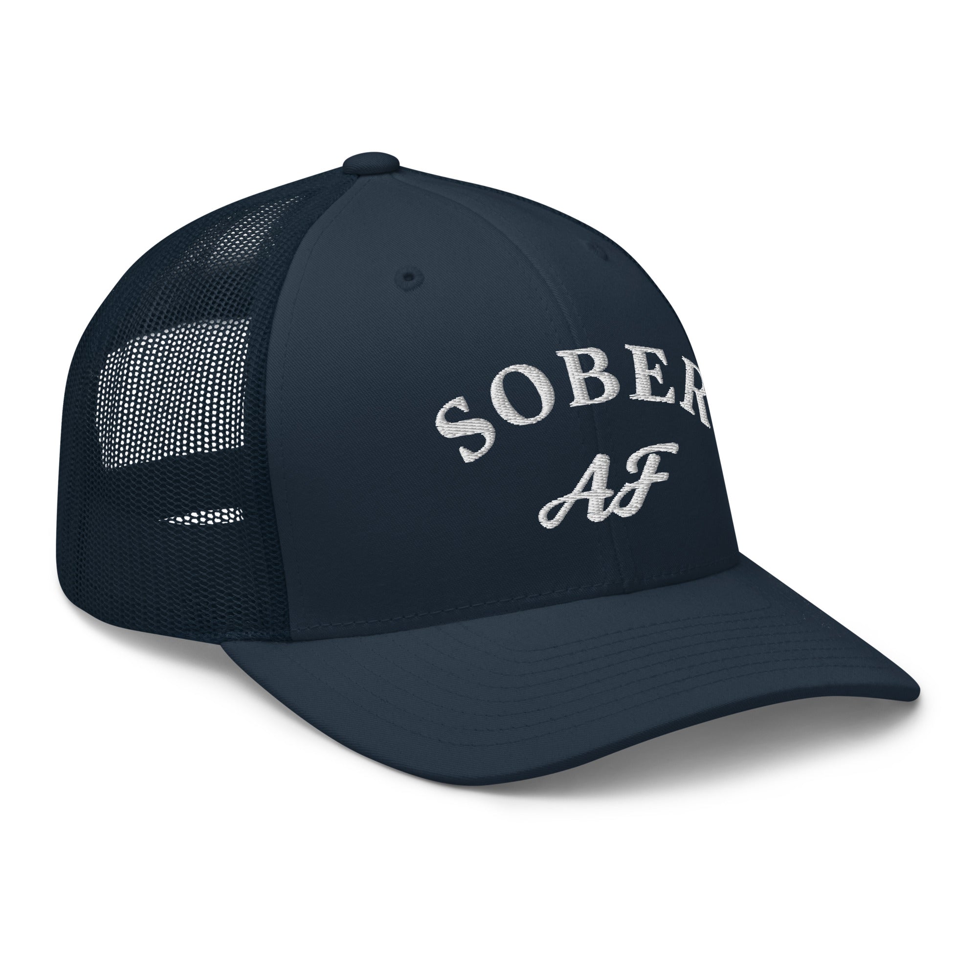 Sober AF Embroidered Trucker Hat - Funny Novelty Baseball Cap for Men & Women - Perfect for Parties, Festivals, and Everyday Wear