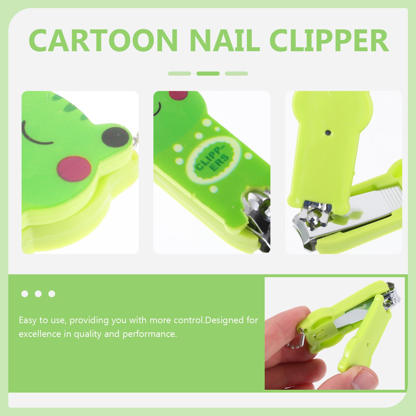 FRCOLOR Small Manicure Tools - Cute Cartoon Animal Nail Clippers & Scissors Set for Precise Nail Trimming | Portable Nail Care Kit for Travel, Home, and Salon Use