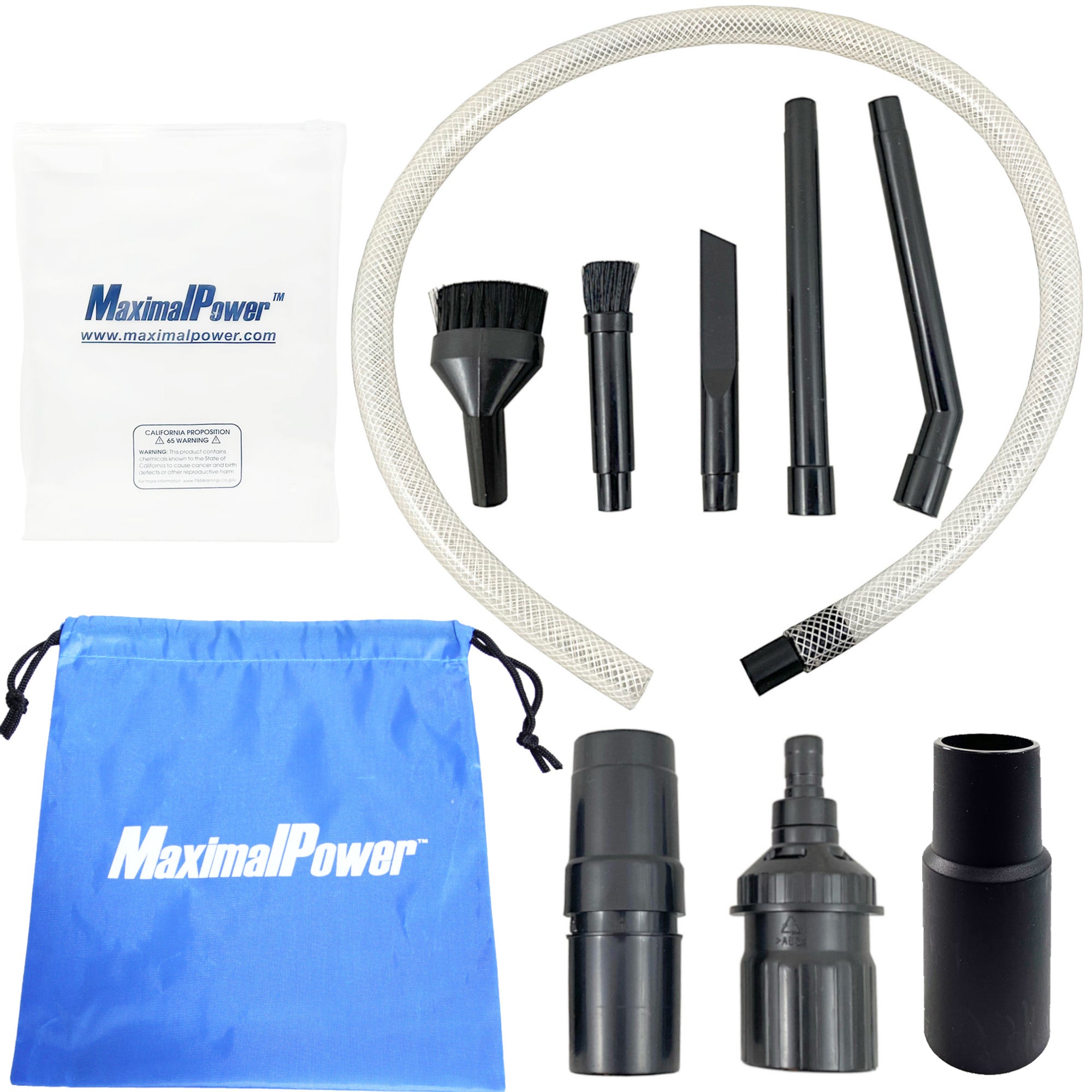 MaximalPower Mini & Micro Vacuum Cleaner Attachment Tool Kit - 8 Piece Set Combo Pack for Home, Car, and Pet Hair Cleaning