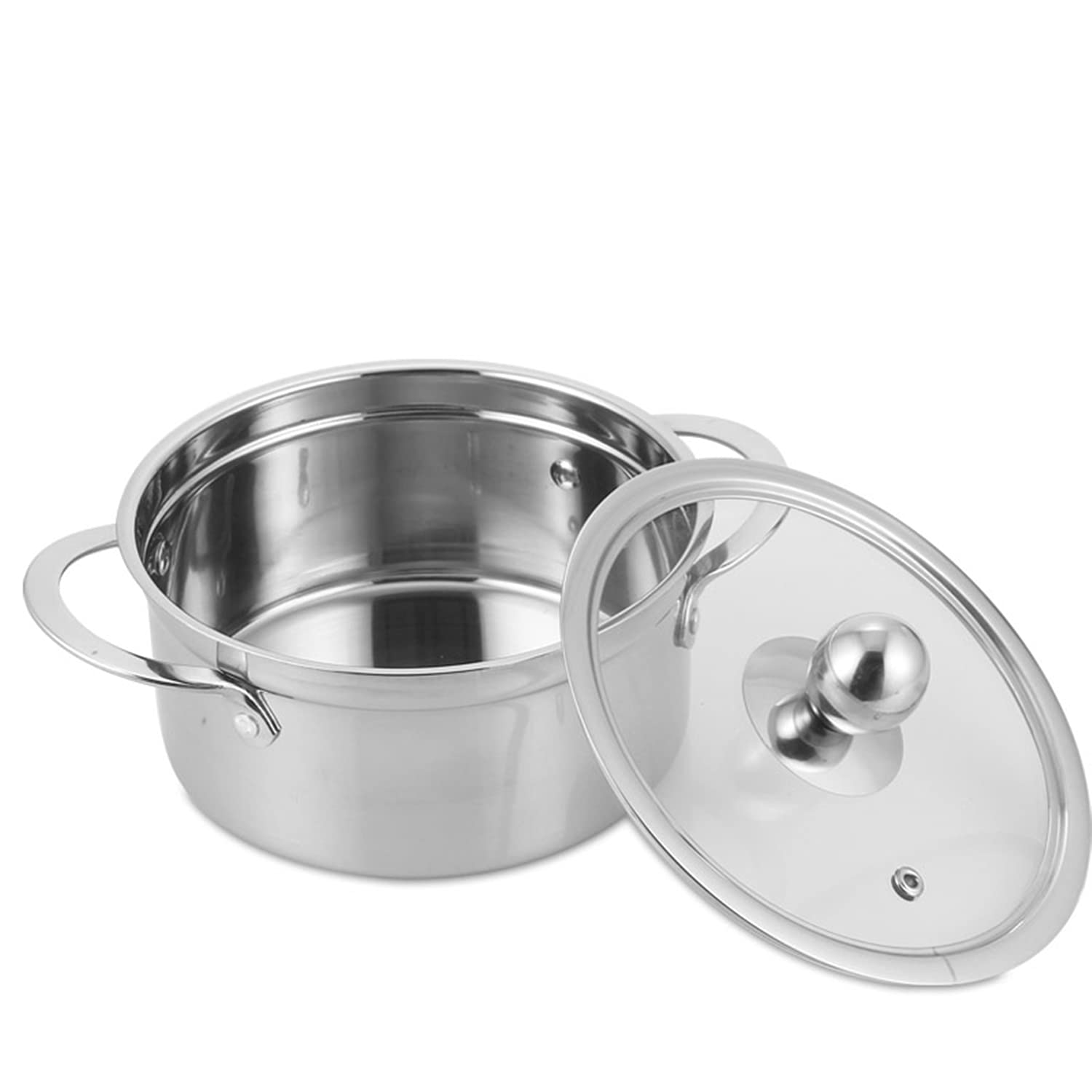 **YEstge 18cm Thick Stainless Steel Soup Pot - Induction Cooker Compatible Milk Pan, Hot Pot for Singles, Small Self-Service Hot Pot & Instant Noodle Cooking - Perfect for Dorms, Camping & Small Kitchens**