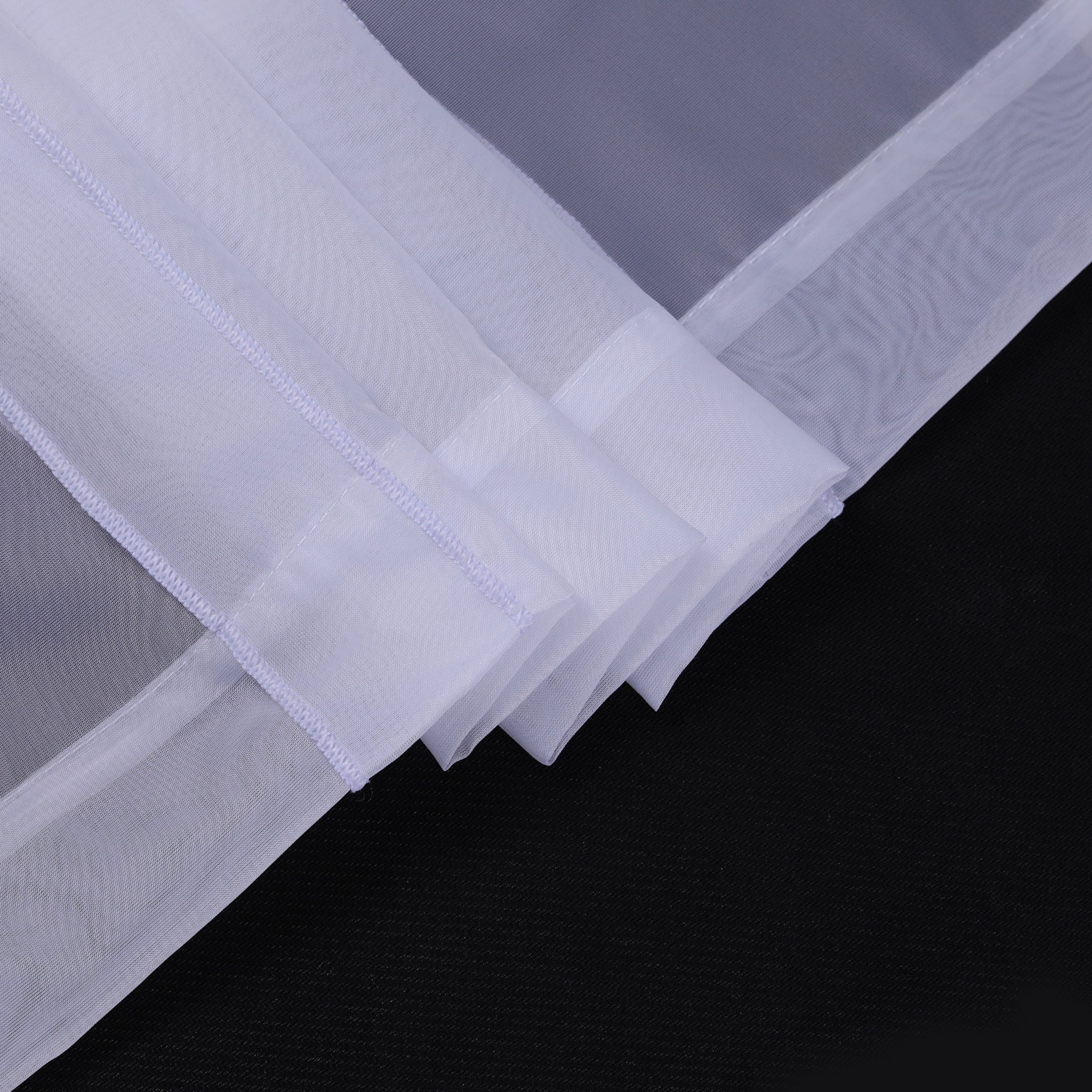 Elegant Balloon Shades with Bowknot Tie-Up - Sheer Voile Roman Window Curtain with Rod Pocket - 1pc White (31