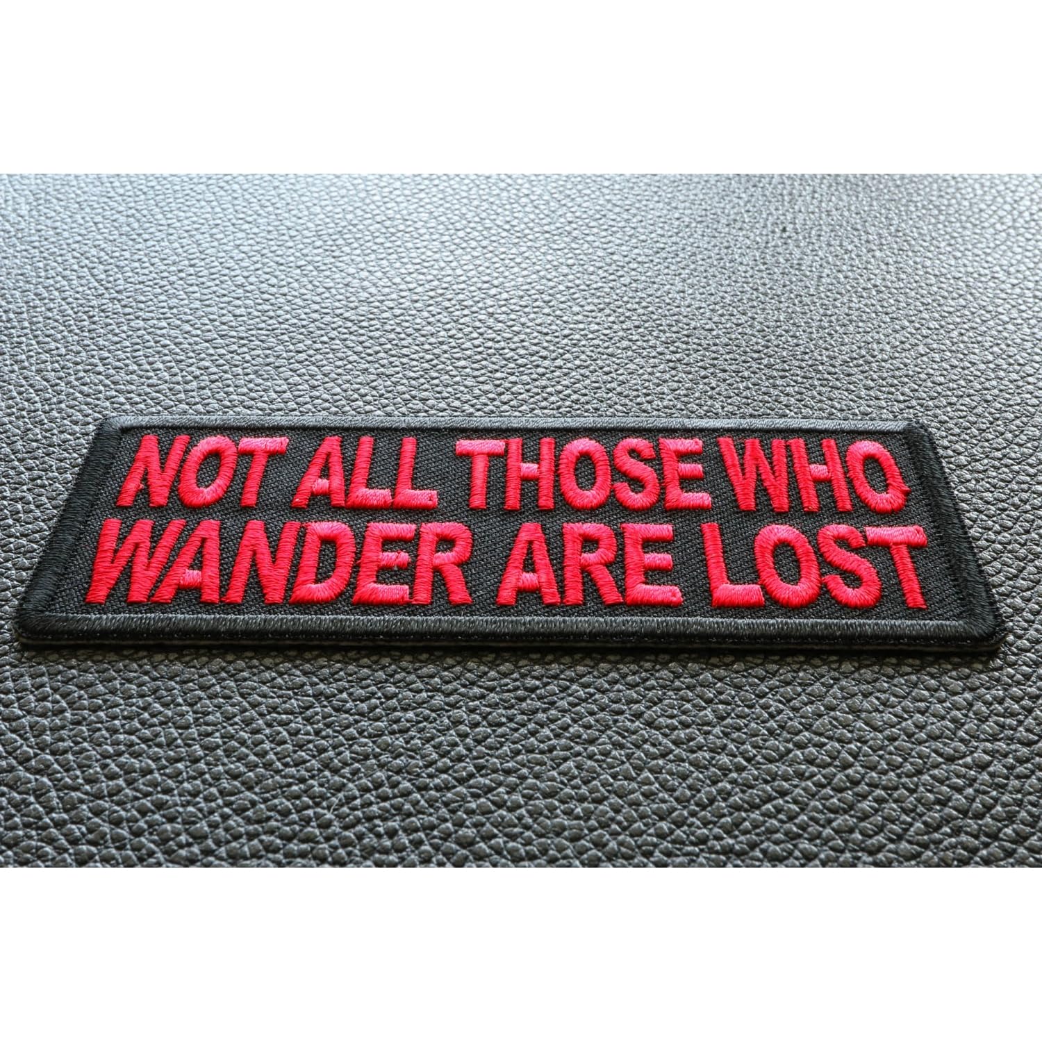 Not All Those Who Wander Are Lost Iron-On Patch for Biker Jackets & Vests - Motorcycle Club Patches, DIY Sewing Emblem for Denim, Backpacks & Hats