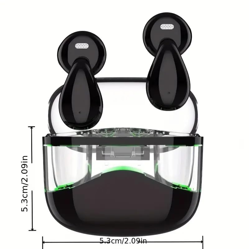 Sixco Q29-1 Wireless Bluetooth 5.3 Earbuds - Lightweight In-Ear Headphones with Deep Bass, Built-in Mic for Clear Calls, IPX5 Waterproof for Sports & Workouts (Glossy Black) - Perfect for Running, Gym & Daily Commute