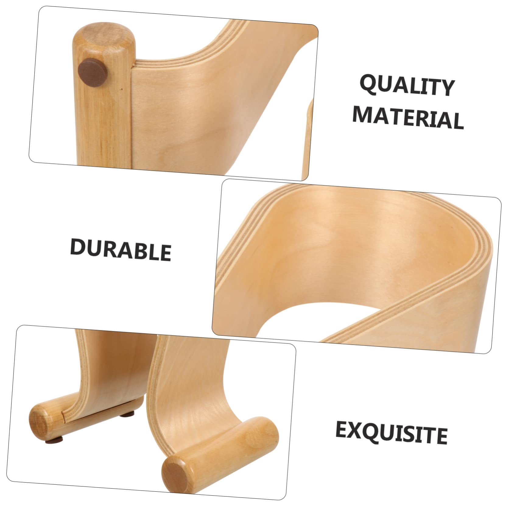 Angoily 3-Pack Wooden Headphone Stand - Durable Desktop Earphone Holder for Display & Organization - Perfect for Home, Office, and Gaming Setup