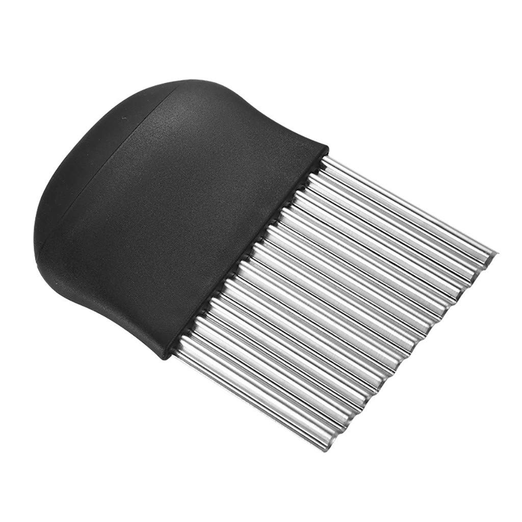 Premium Stainless Steel Wavy Vegetable Cutter - Multi-Purpose Kitchen Tool for Slicing Fruits, Potatoes & More | Ergonomic Design for Home, Bar & Restaurant Use | Durable & Easy to Clean (Multicolor, One Size)