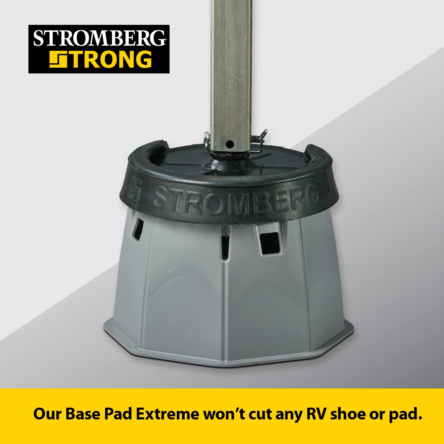Stromberg Carlson JBP-712.4 RV Jack Base Pads - 7 Inch Height, 6000 lbs Capacity (4 Pack, Gray) | Heavy Duty Trailer Leveling & Stabilization Blocks for Campers, Travel Trailers & 5th Wheels | Perfect for Uneven Ground & Long-Term Parking