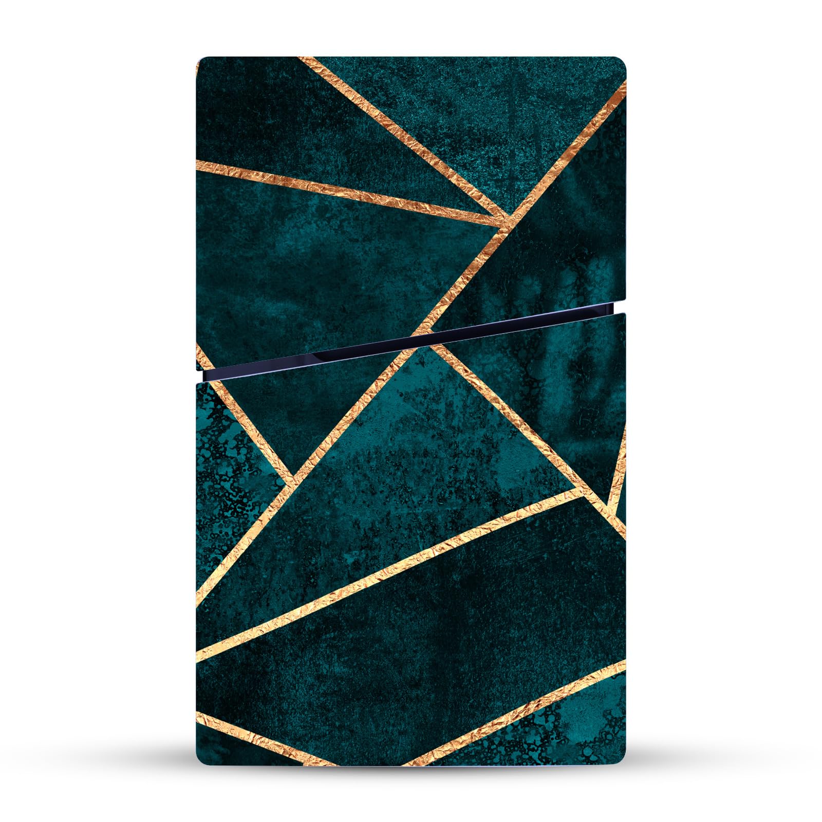 Official Elisabeth Fredriksson Deep Teal Stone Art Vinyl Skin Sticker for Sony PS5 Slim/Pro Disc Edition Console & DualSense Controller - Gaming Decal, Customizable Protection - Perfect for Gaming Setups, Gifts & Personalization