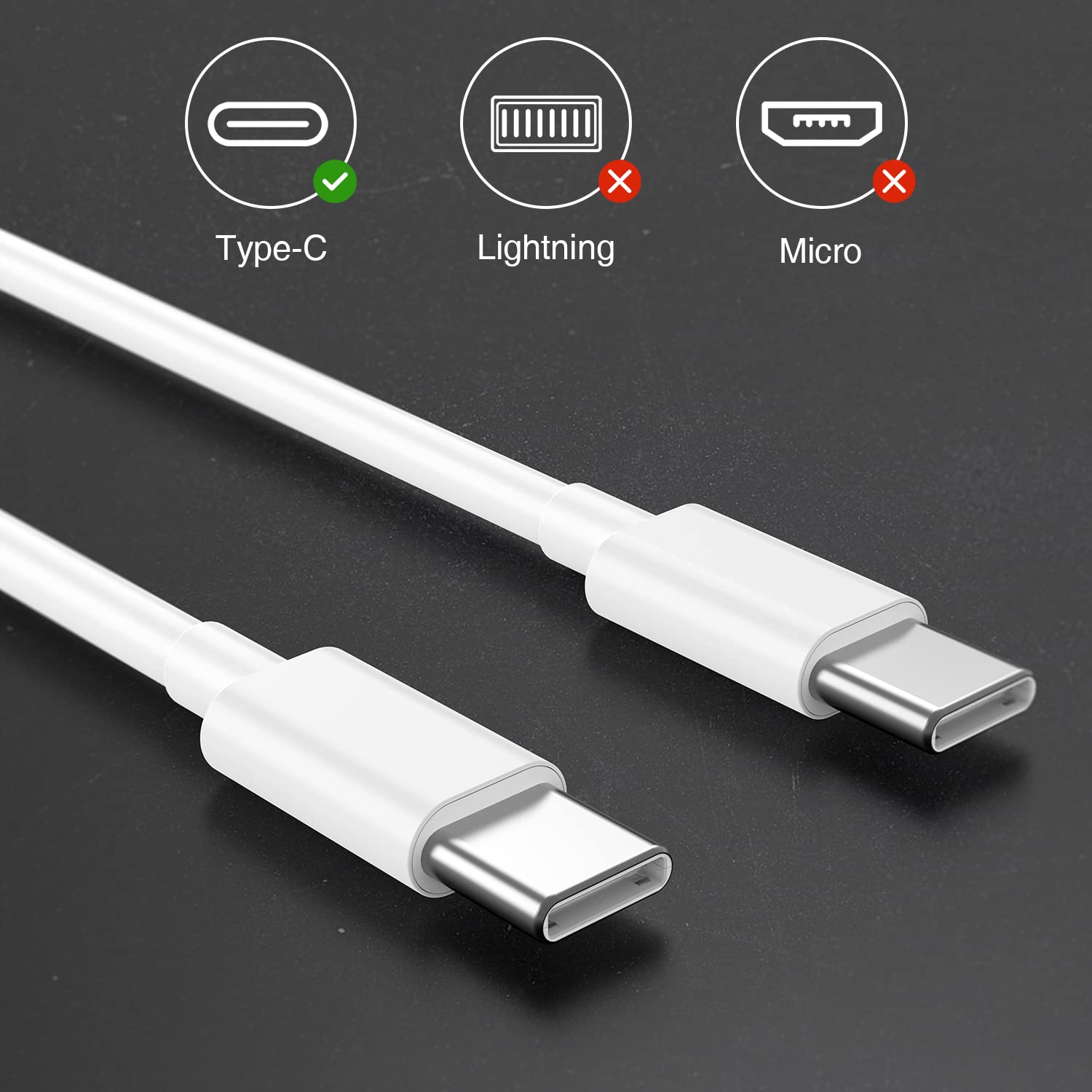 3 Pack 6FT USB C to USB C Fast Charging Cable - Compatible with iPhone 16/15/Pro Max, MacBook, iPad, Samsung Galaxy - High Speed Data Sync & Power Delivery for Home, Office & Travel Charging