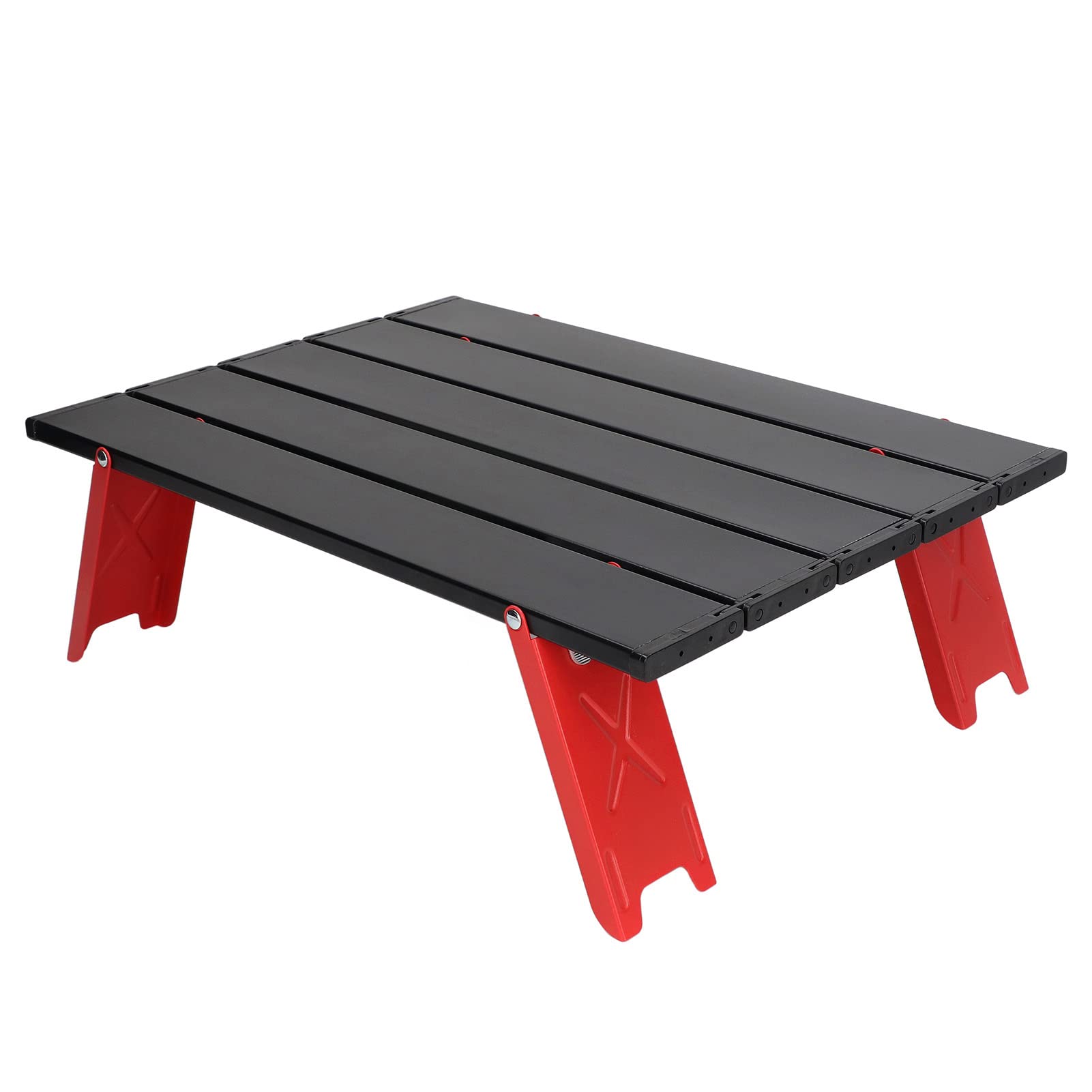 Portable Folding Camping Table - Lightweight Aluminum Alloy Compact Picnic Table with Carry Bag for Outdoor, Beach, Backpacking & Travel | Perfect for Camping Trips, Tailgating, BBQs and Picnics (Red)