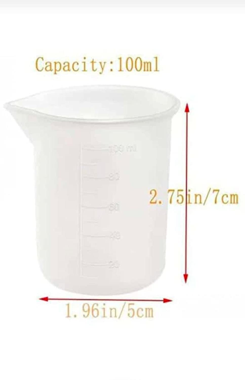 Polaris Fox 100ml Silicone Reusable Measuring Cup - Multi-Purpose Kitchen Tool for Baking, Cooking & Mixing - Perfect for Measuring Liquids, Spices & Ingredients (Pack of 1)