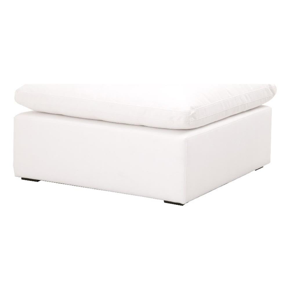 Star International White Fabric Modular Ottoman with Stitch & Hand Sky Design - Perfect for Living Room, Bedroom, or Home Office Seating & Storage