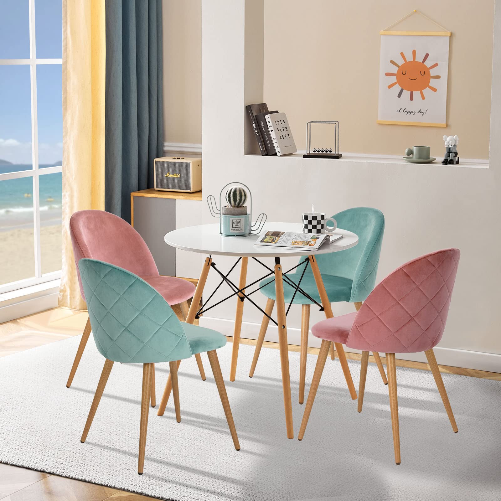 Modern White Round Dining Table 31.5