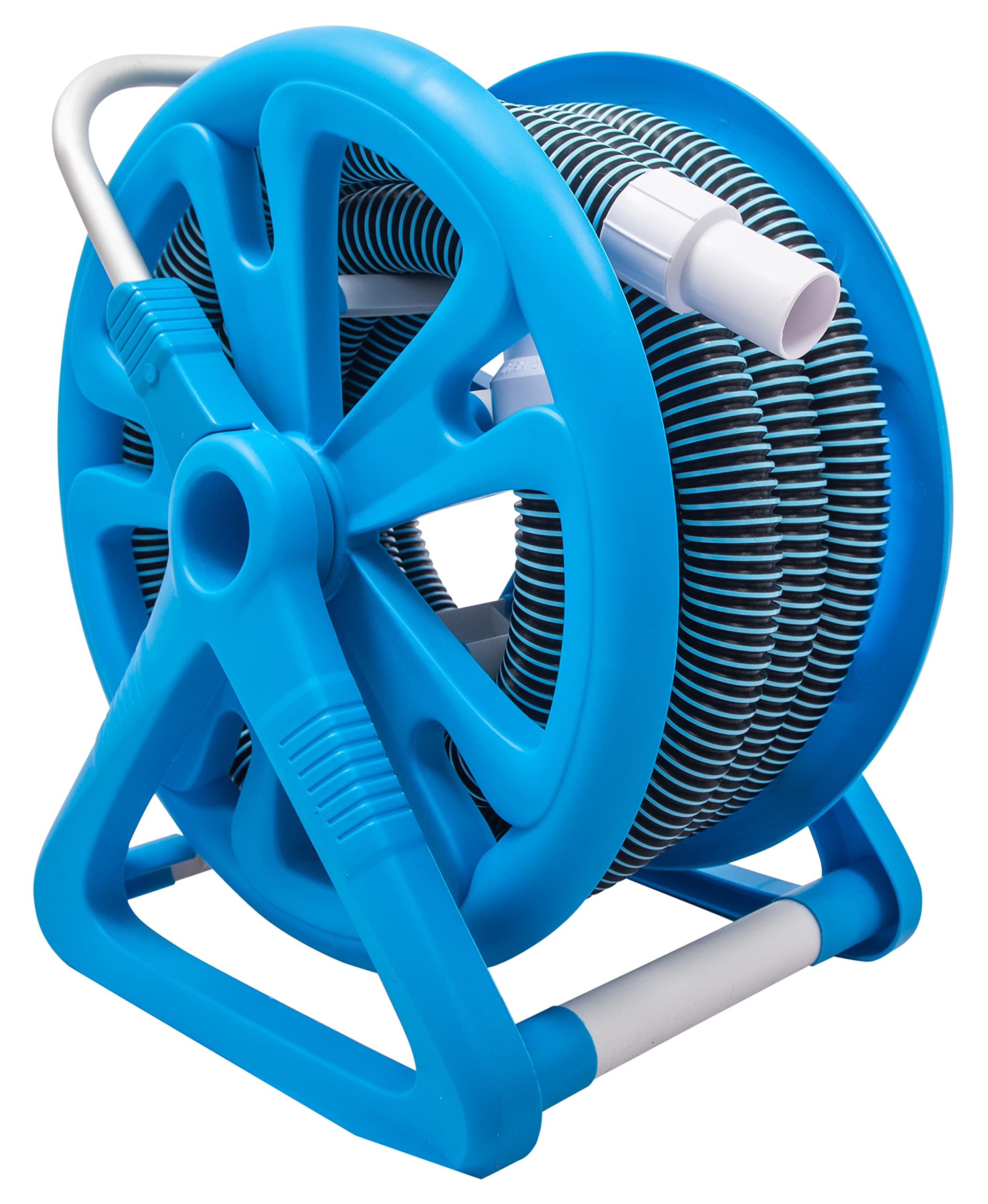 Portable Pool Vacuum Hose Reel 42ft - Aluminum Handle for Easy Storage & Cleaning