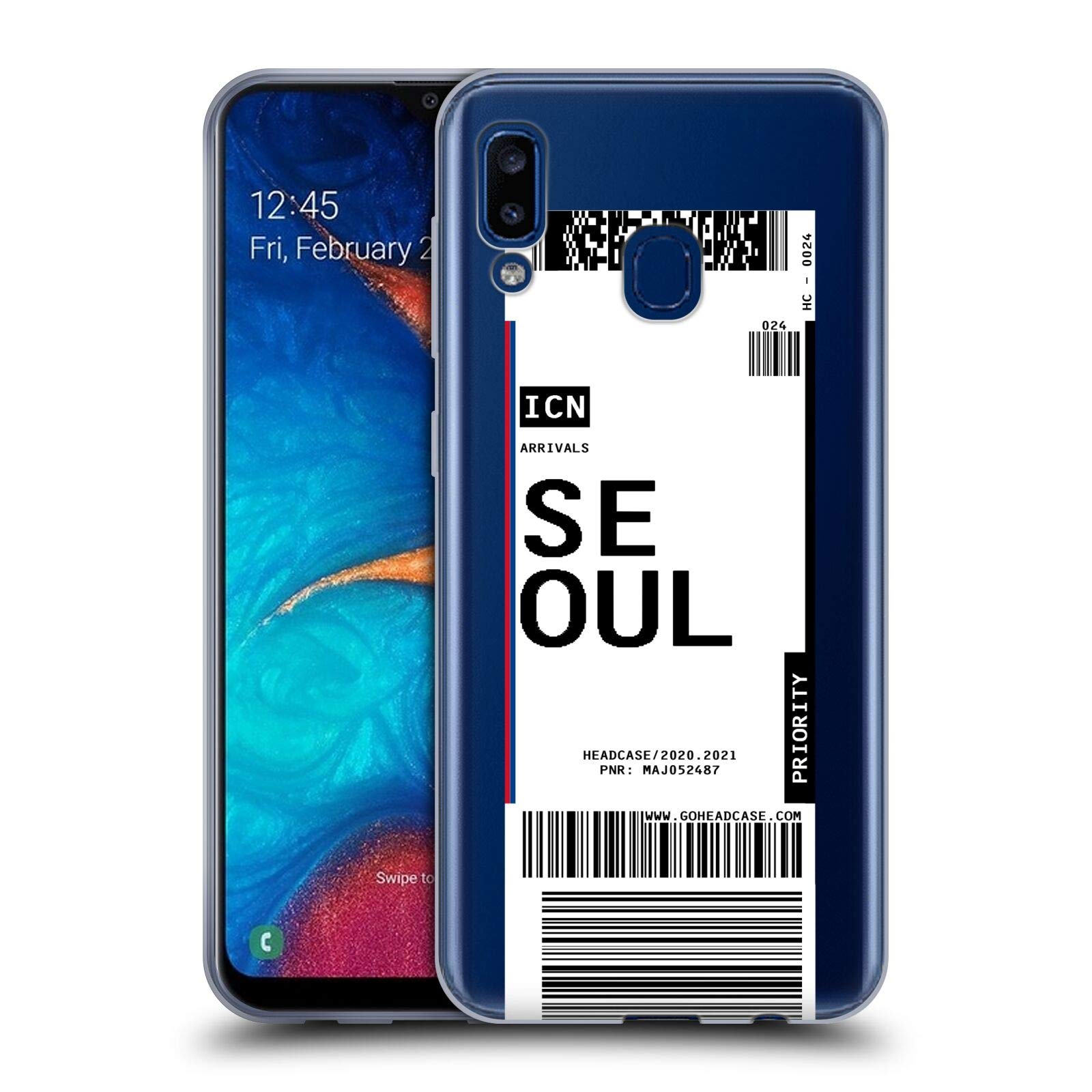 Head Case Designs Seoul, South Korea Luggage Tags Soft Gel Case with Matching Wallpaper for Samsung Galaxy A20/A30 2019 - Travel & Everyday Protection
