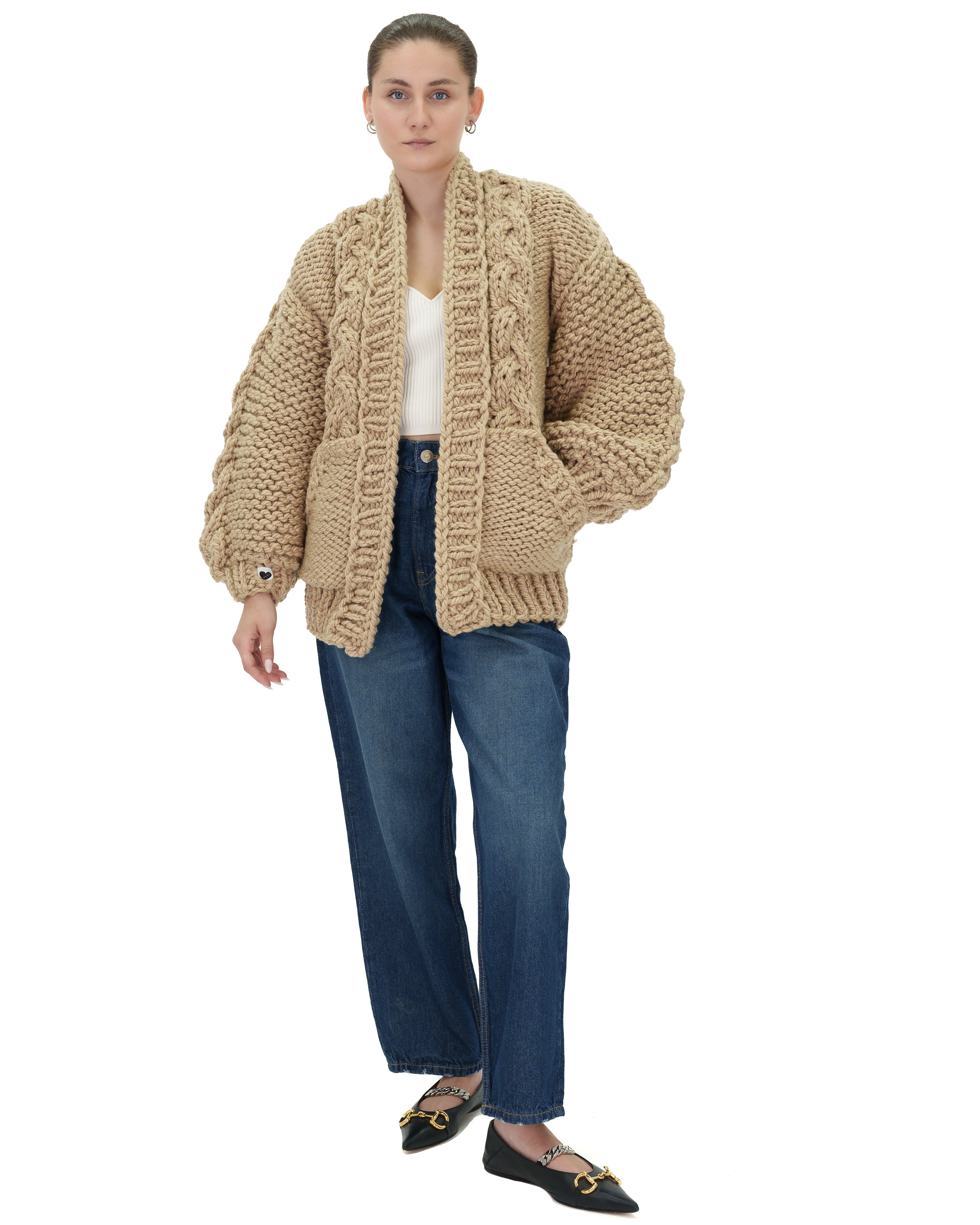Stylish Braided Pocket Cardigan for Women - Soft Knit Open Front Sweater | Perfect for Fall, Winter & Layering Outfits