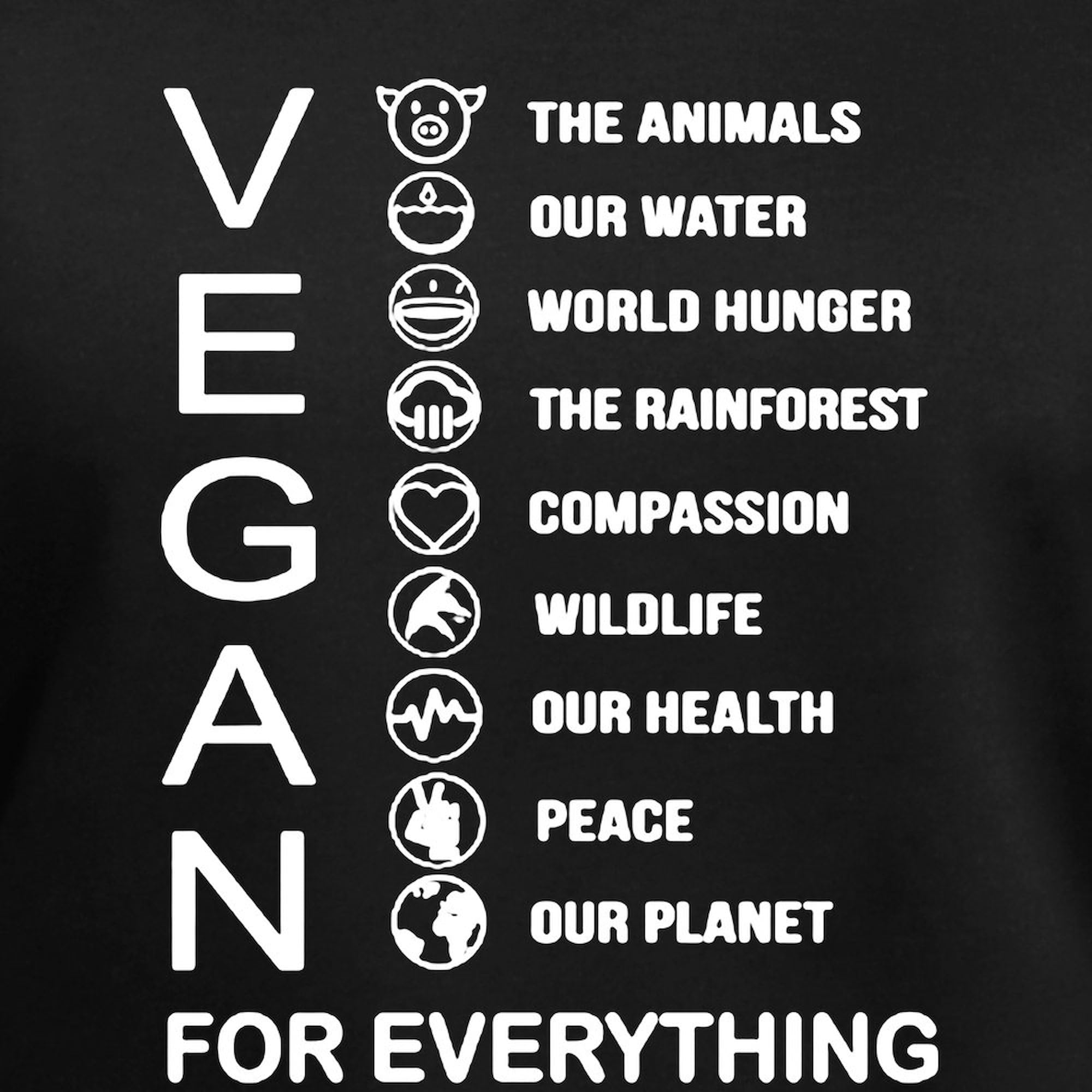 Vegan for Everything Women's Cotton V-Neck T-Shirt | Eco-Friendly Casual Wear for Animal Lovers & Sustainable Lifestyle | Perfect for Everyday Outfits, Vegan Events & Earth Day
