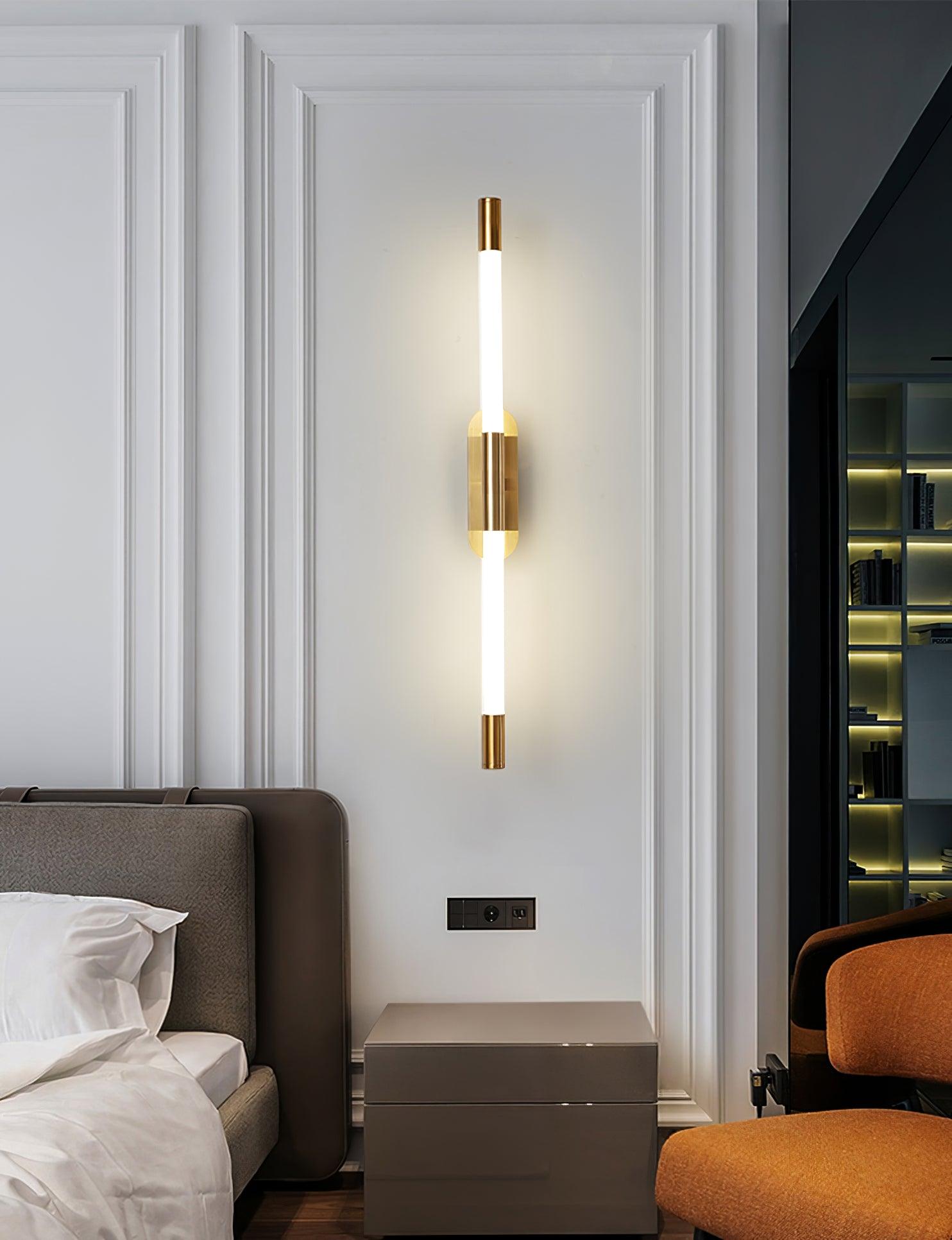 Agnes Sconce Wall Light - Modern Brass Finish Plug-in Fixture for Bedroom, Living Room & Hallway Lighting Decor
