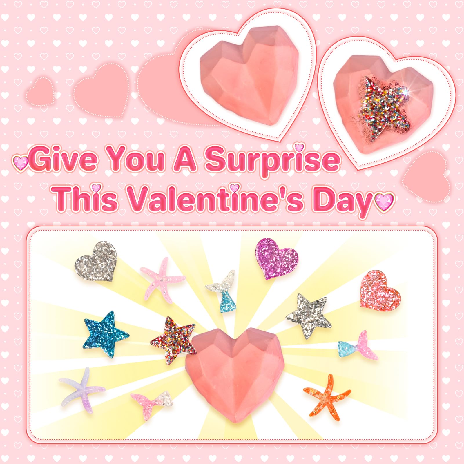 Valentine's Day Cards for Kids - 24 Pack Classroom Valentines with Heart-Shaped Plaster Dig Kits - Fun Exchange Cards & Gifts for Boys & Girls - Perfect for School Parties, Classroom Prizes & Valentine's Day Celebrations
