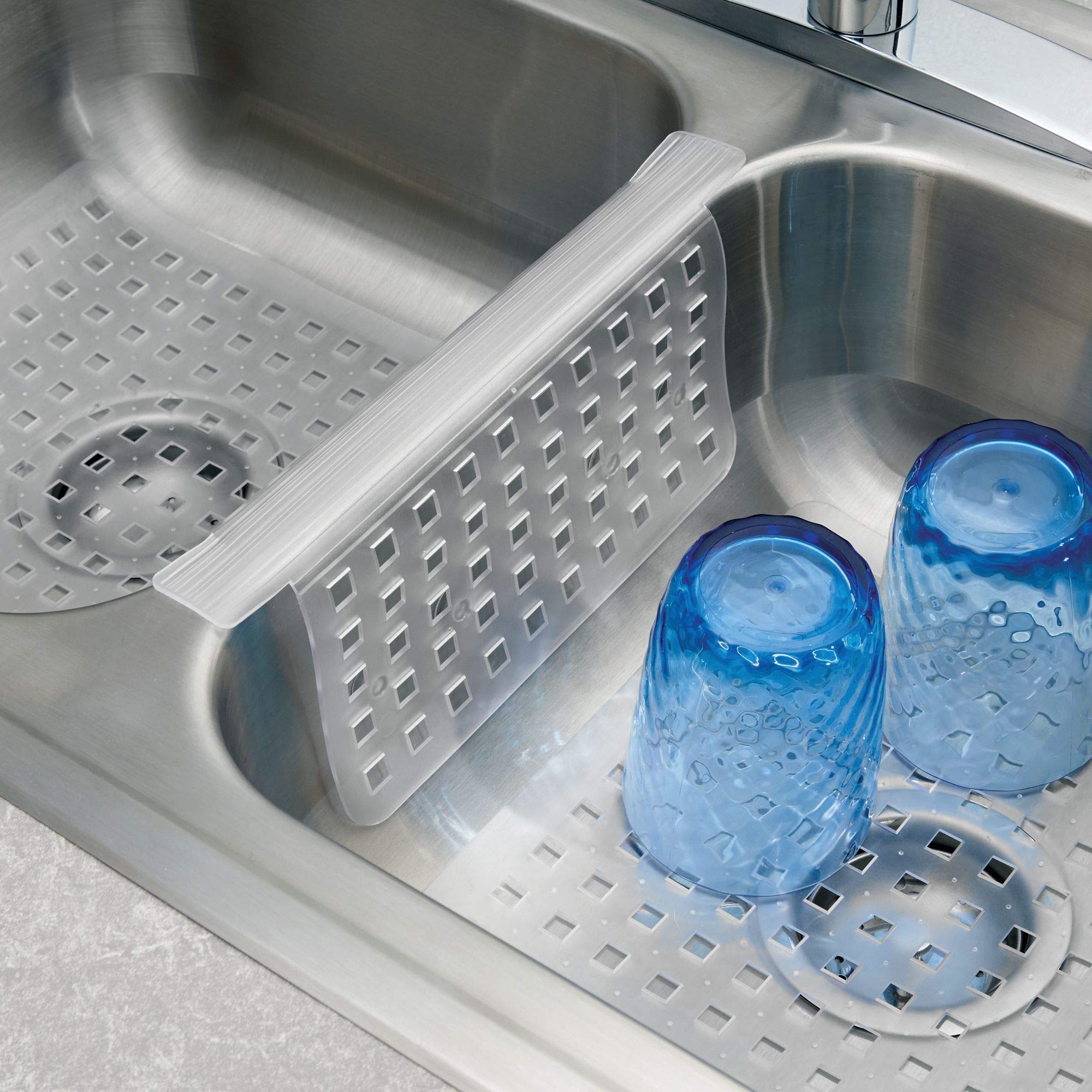 iDesign Clear Plastic Kitchen Sink Protector Grid - 16