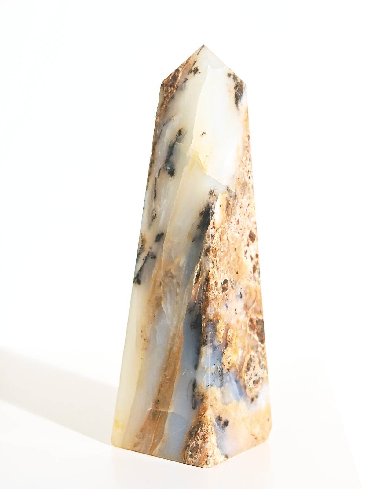 Natural Peruvian Blue Opal Crystal Tower - 6.5 Inch Healing Stone for Meditation, Reiki, Chakra Balancing & Home Decor